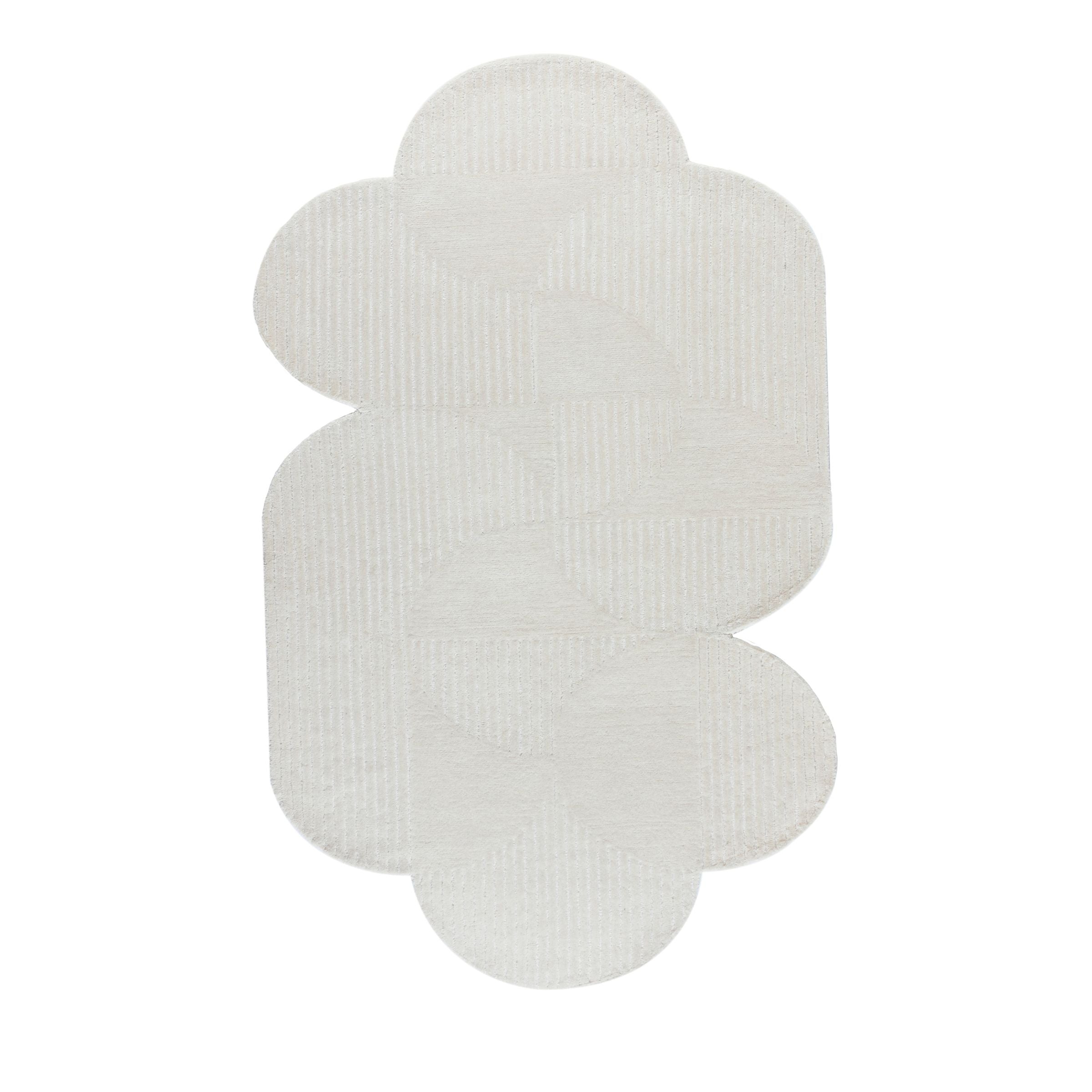 Beige Kaleidoscope Wool Rug measuring 250x150 cm by Javi, with intricate pattern and soft texture.