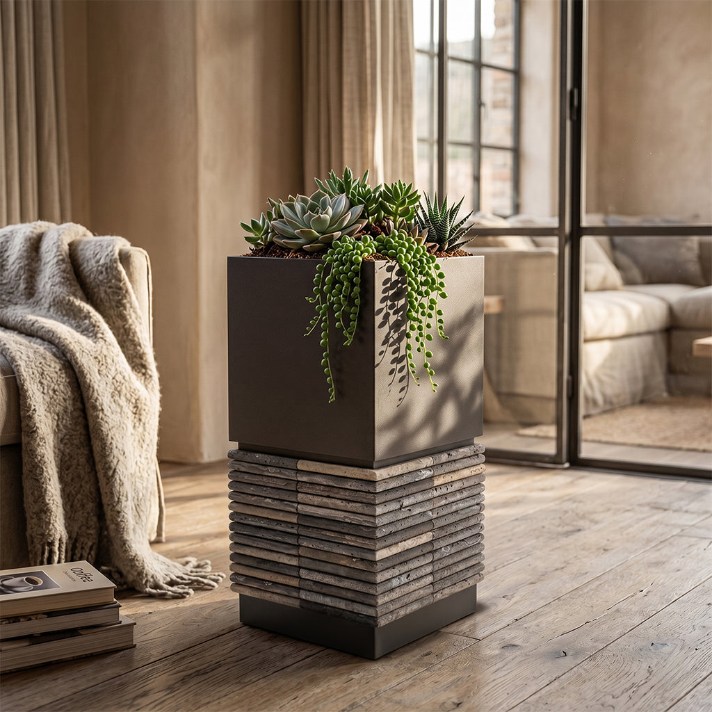 Stainless steel 304ss custom square planter box with modern design, ideal for outdoor or indoor garden decor.