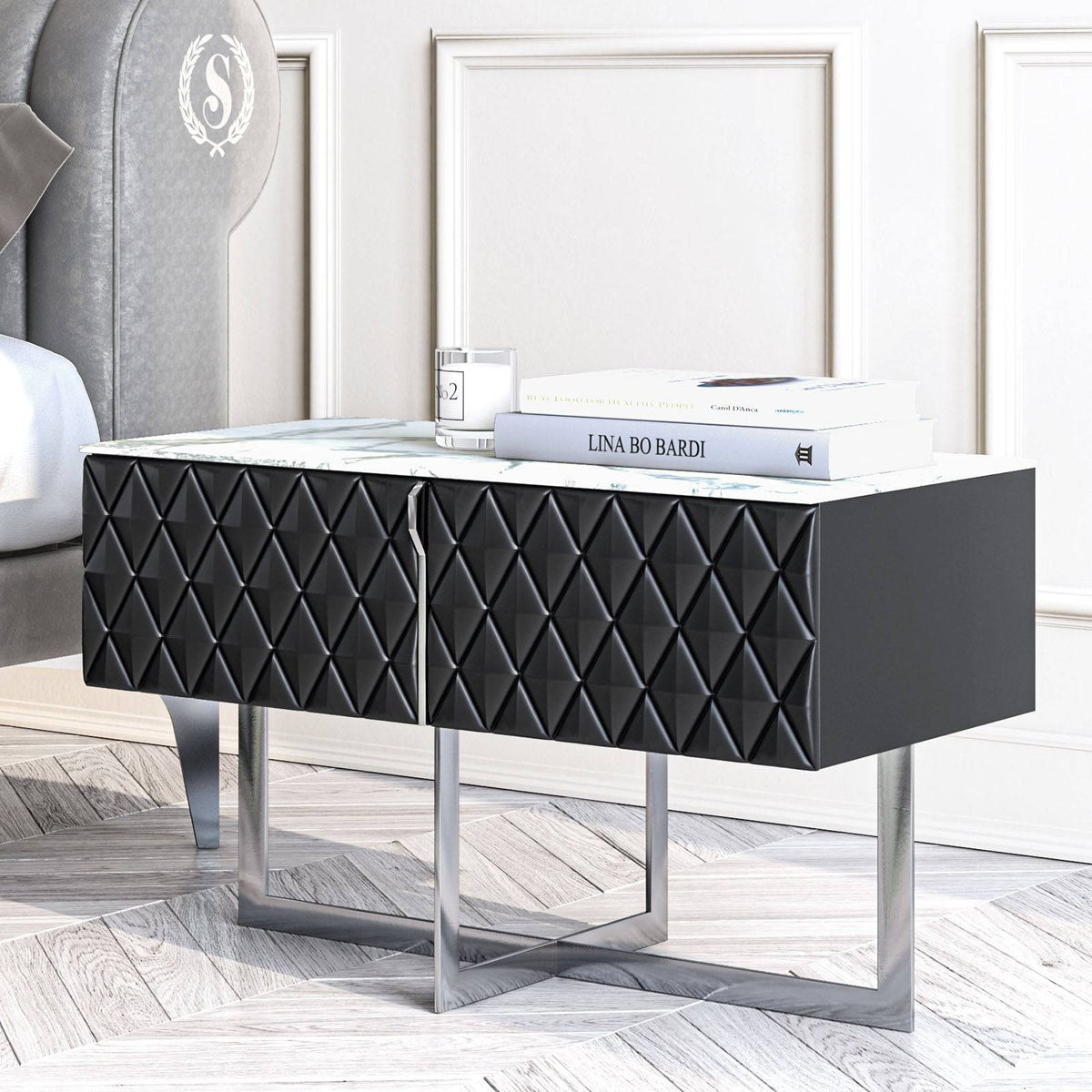 2X Paris Bedside Table Paris008-Table -  Bedside Tables - ebarza Furniture UAE | Shop Modern Furniture in Abu Dhabi & Dubai - مفروشات ايبازرا في الامارات | تسوق اثاث عصري وديكورات مميزة في دبي وابوظبي