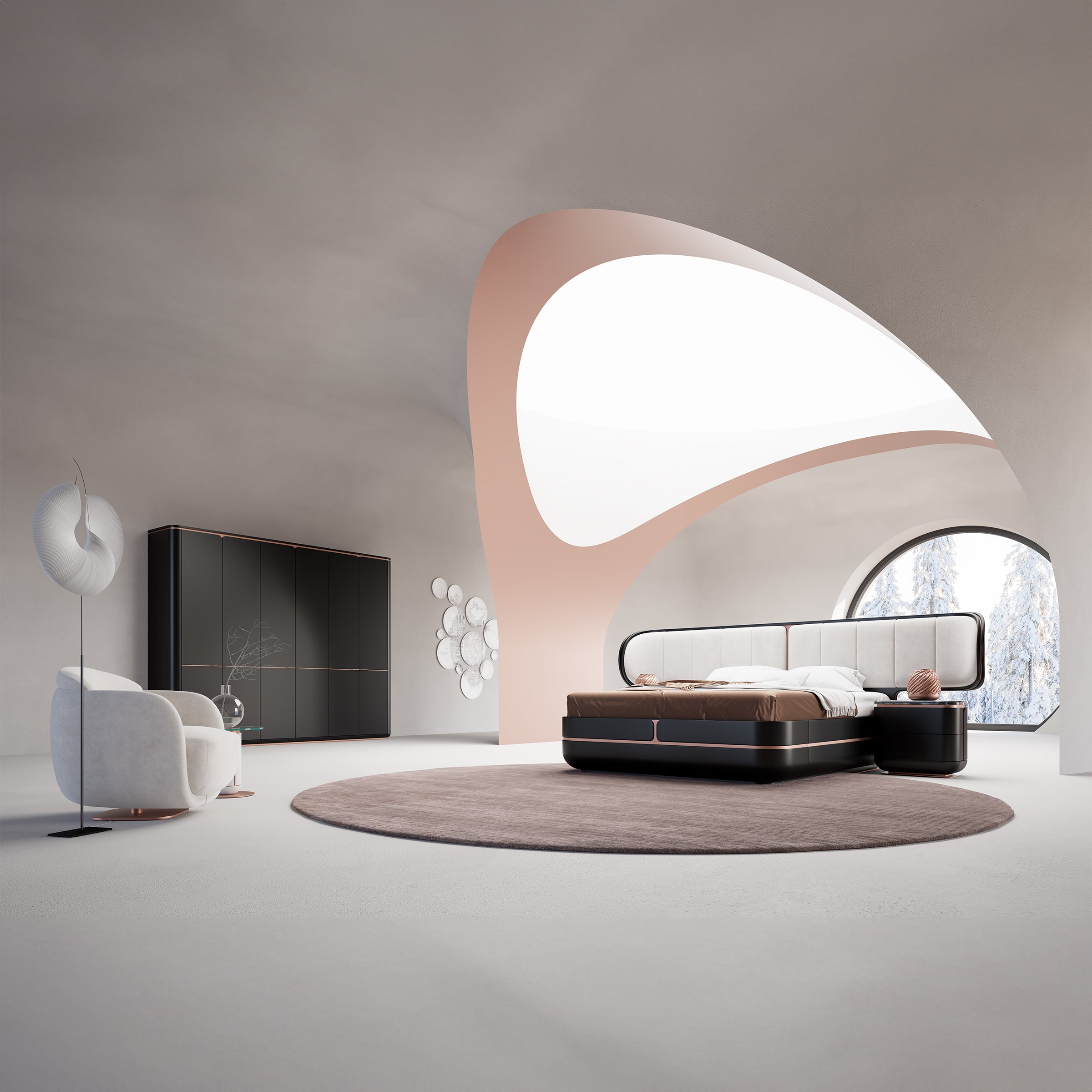 2X Tulip Black Bedside Tables KOMTLP001 -  Bedside Tables - ebarza Furniture UAE | Shop Modern Furniture in Abu Dhabi & Dubai - مفروشات ايبازرا في الامارات | تسوق اثاث عصري وديكورات مميزة في دبي وابوظبي