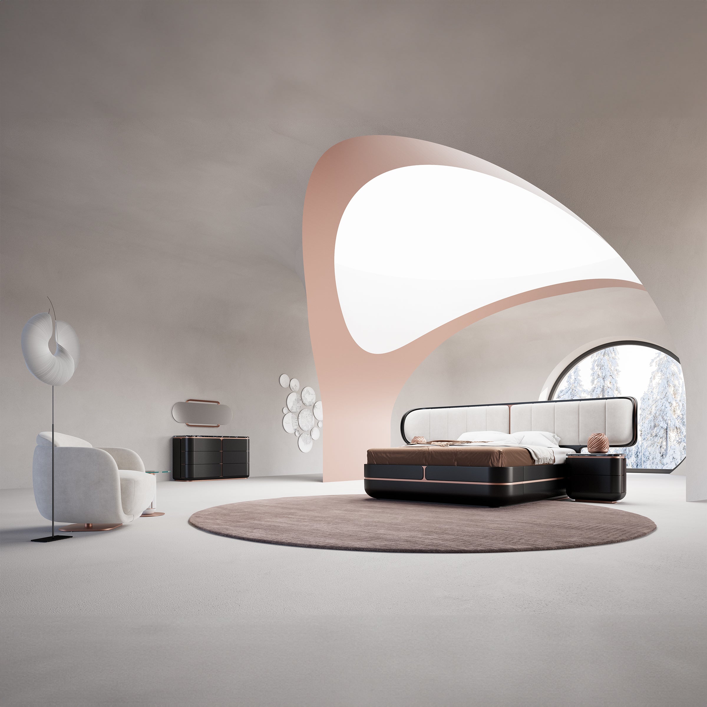 2X Tulip Black Bedside Tables KOMTLP001 -  Bedside Tables - ebarza Furniture UAE | Shop Modern Furniture in Abu Dhabi & Dubai - مفروشات ايبازرا في الامارات | تسوق اثاث عصري وديكورات مميزة في دبي وابوظبي