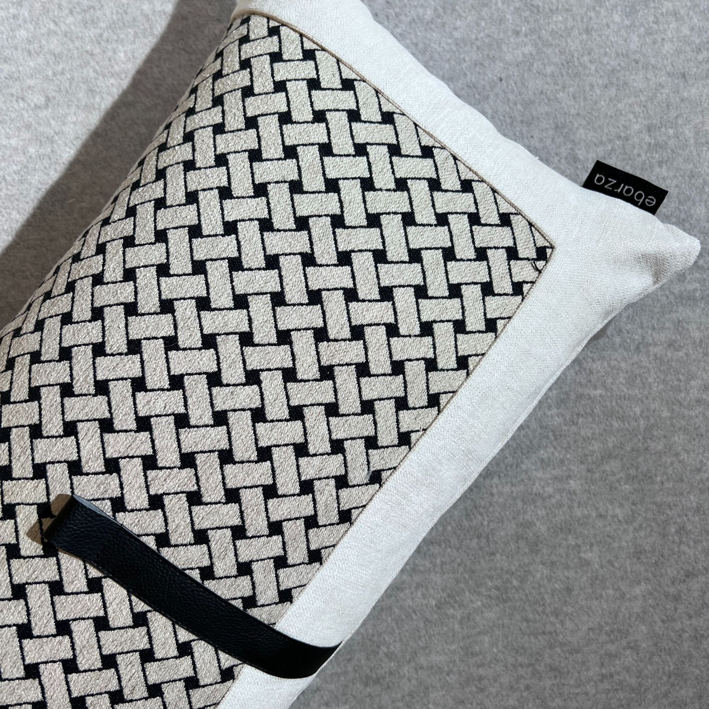 30*60  Lampard Patchwork Cushion  - ECC096 -  Cushions - ebarza Furniture UAE | Shop Modern Furniture in Abu Dhabi & Dubai - مفروشات ايبازرا في الامارات | تسوق اثاث عصري وديكورات مميزة في دبي وابوظبي