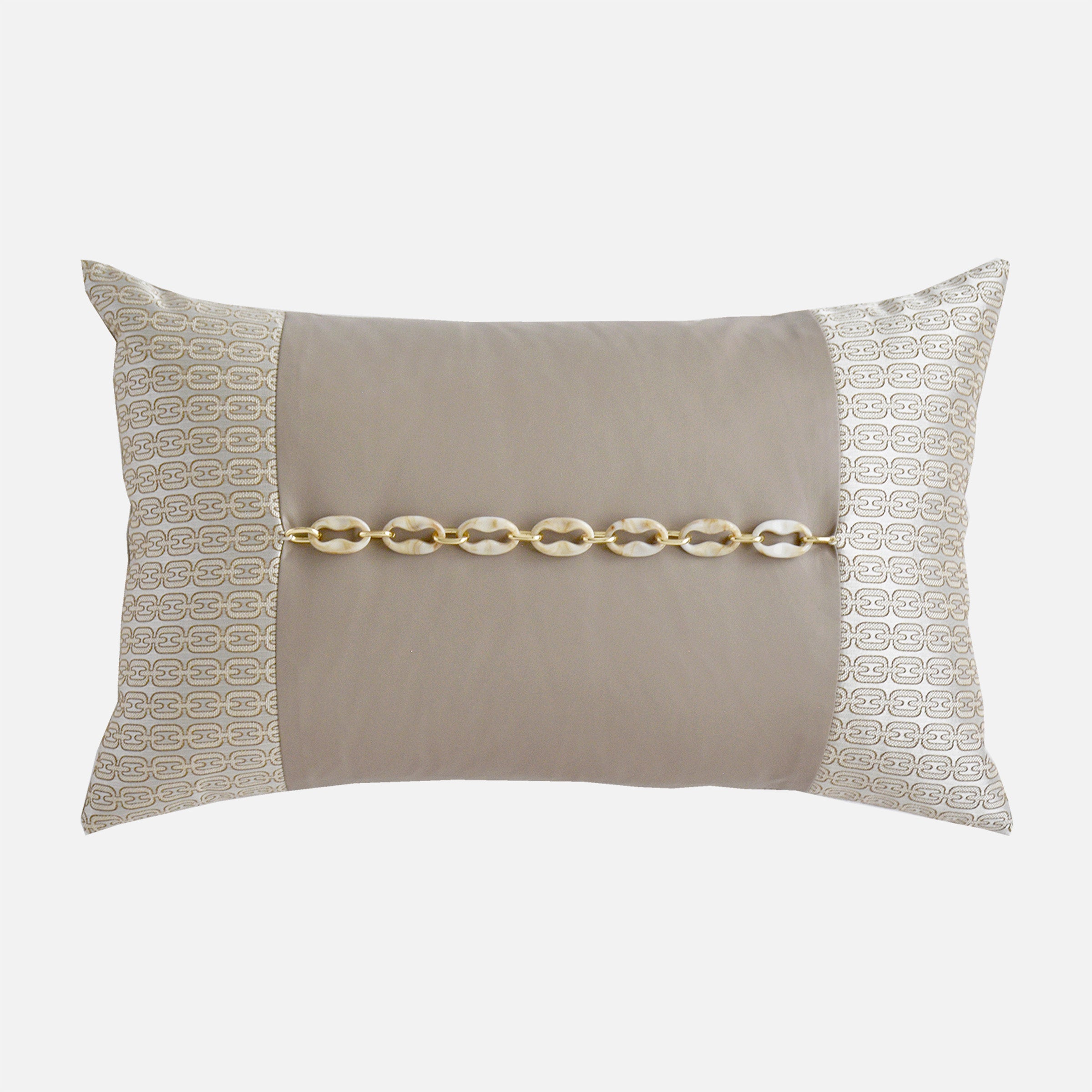 BEACON 30x60 Moray Spliced Cushion with geometric pattern, soft fabric, and modern design for living room decor.