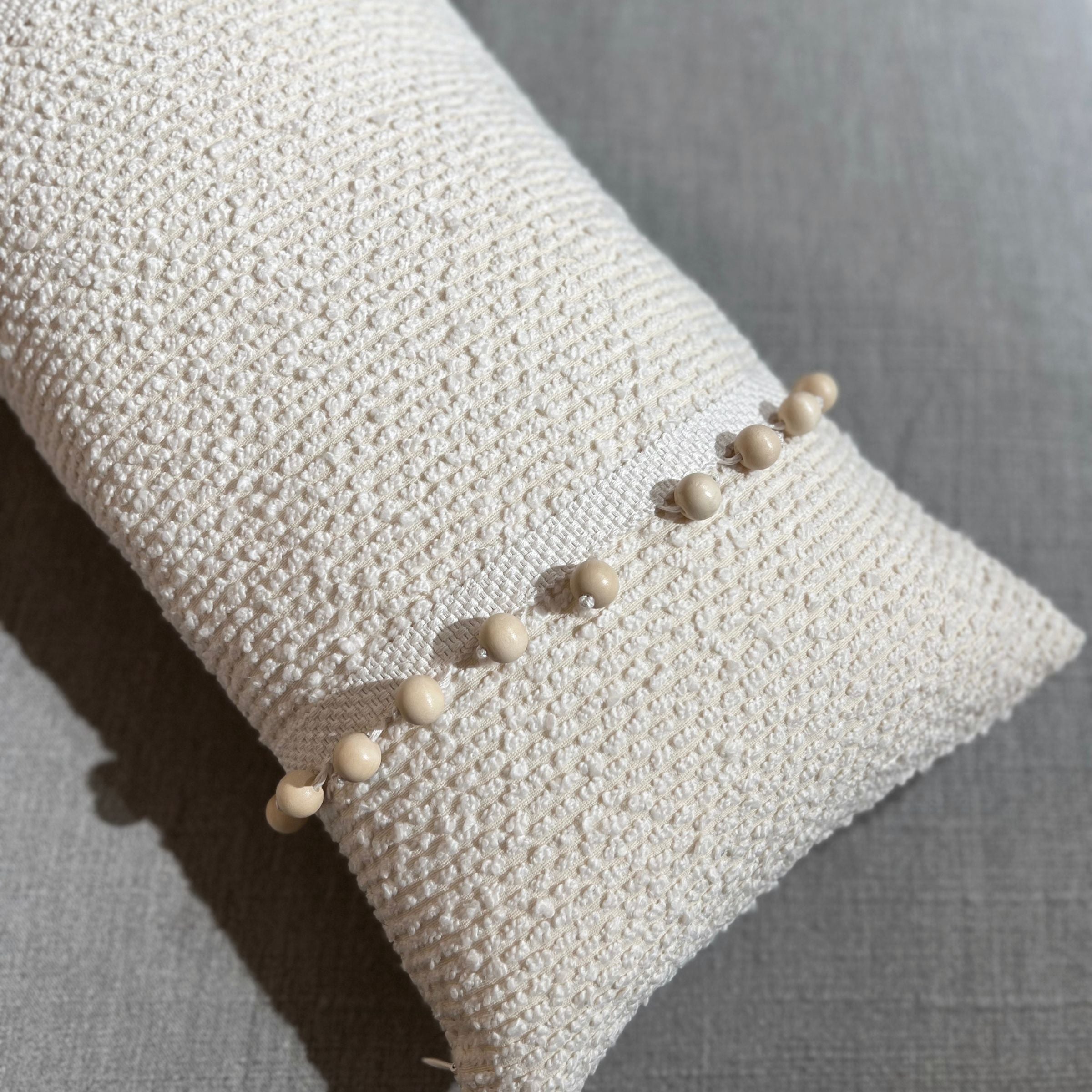 BEACON 30x60 Rachel Texture Cushion with soft fabric cover, decorative throw cushion for sofa or bed decor.