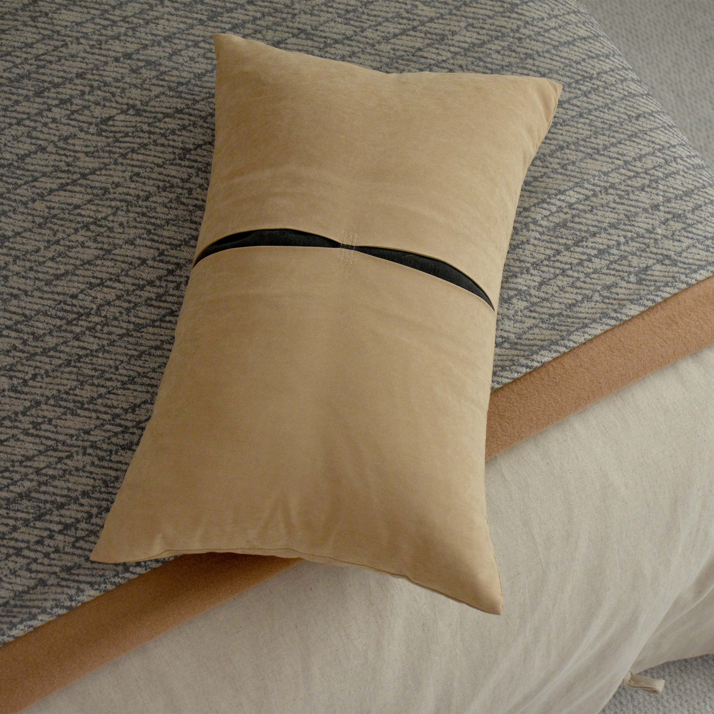 BEACON Xihan suede imitation cushion, 30x60 inches, soft fabric with plush texture, decorative cushion for sofa or bed.