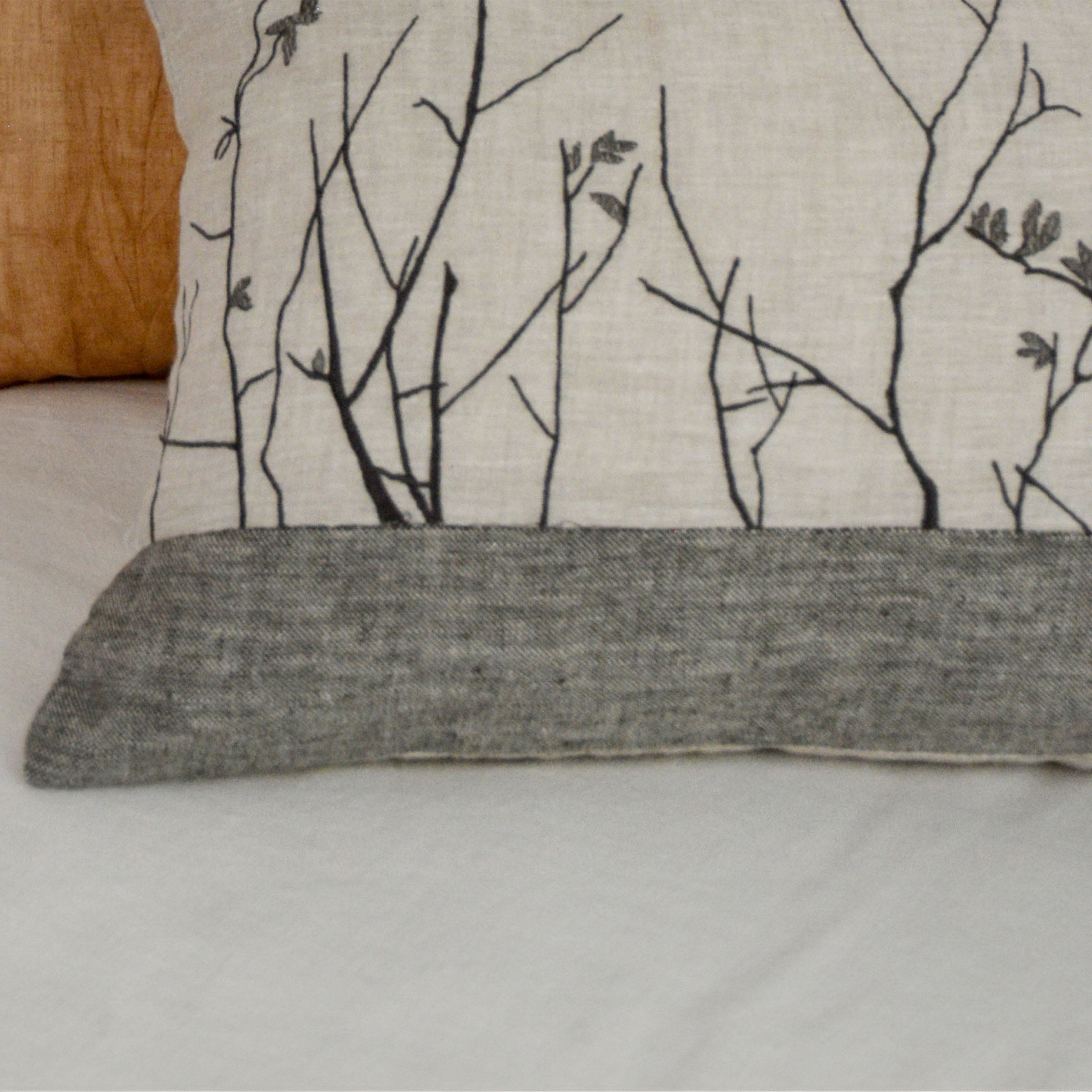 Yaji embroidery cushion by BEACON, 30x60 inches, decorative cushion with intricate embroidery design.