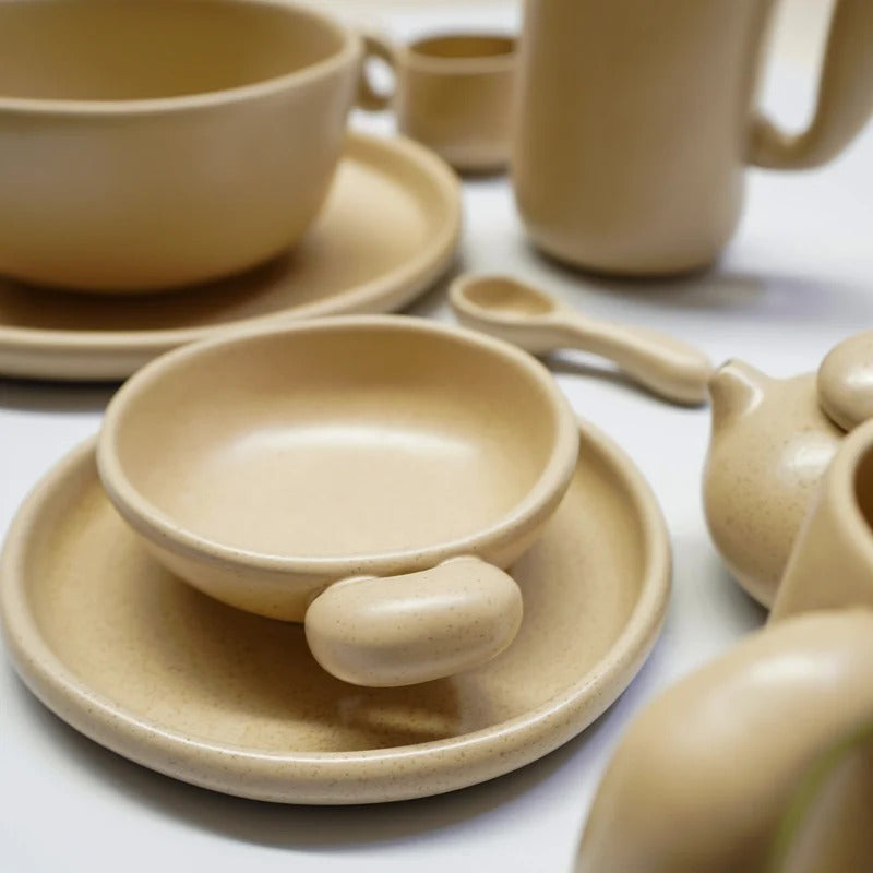 30-piece Asian Zen ceramic dinnerware set for 6 people featuring elegant, minimalist design by BEACON.