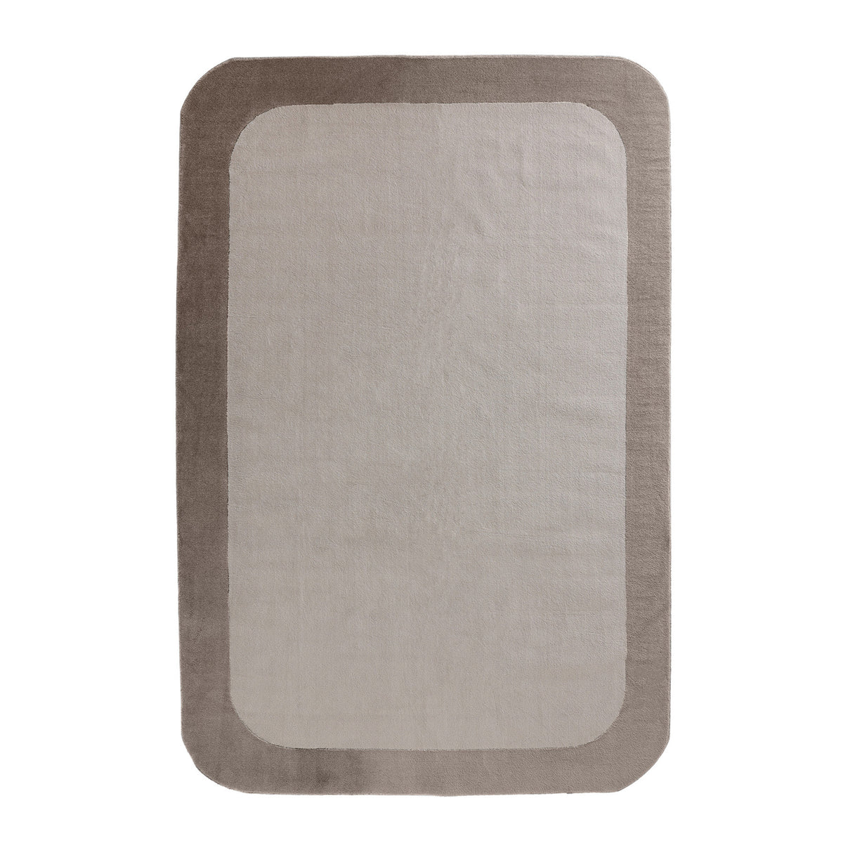 COOL HALI FRAME-01 handmade rounded corner rug, 300x200 cm, neutral framed design