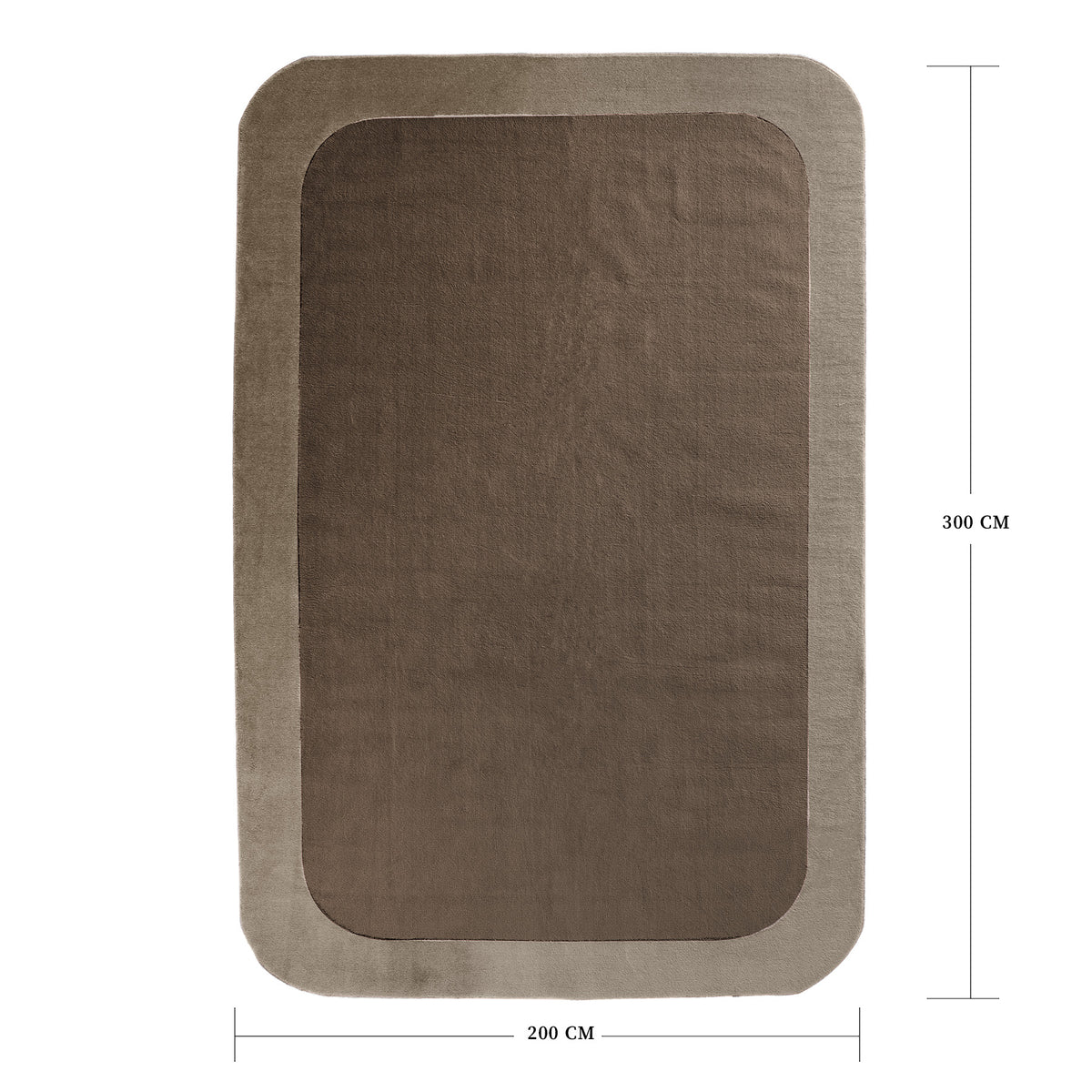 300x200 cm COOL HALI FRAME-06 handmade rug with rounded corners and decorative framed design
