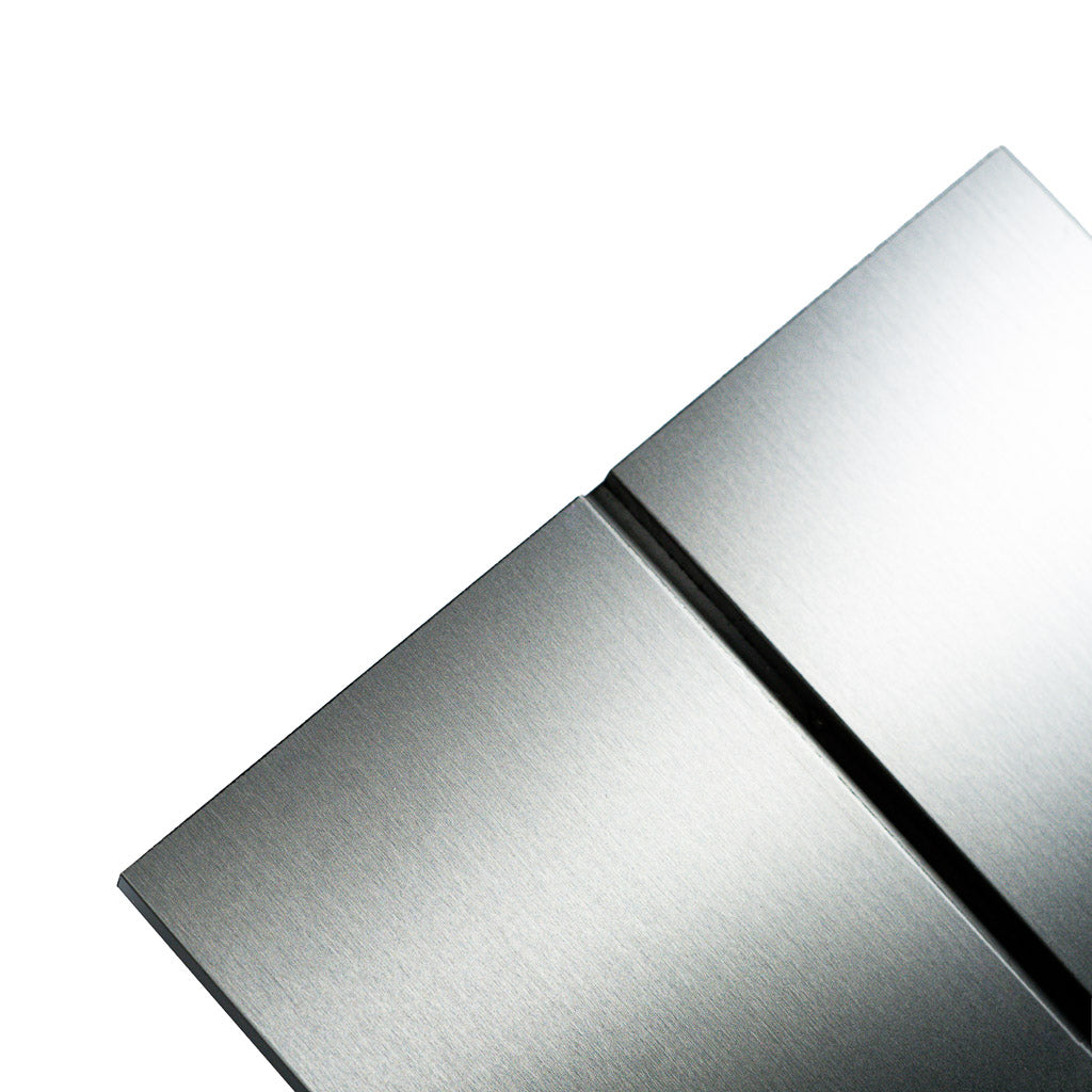 Rectangular stainless steel wall shelf from BEACON, customized straight design, ideal for modern interior wall panel applications.
