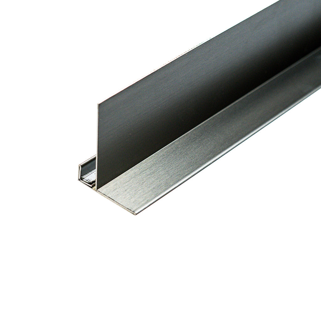 Black hairline finish 304 stainless steel straight skirting profile for wall panels, customized PR251114 by BEACON.