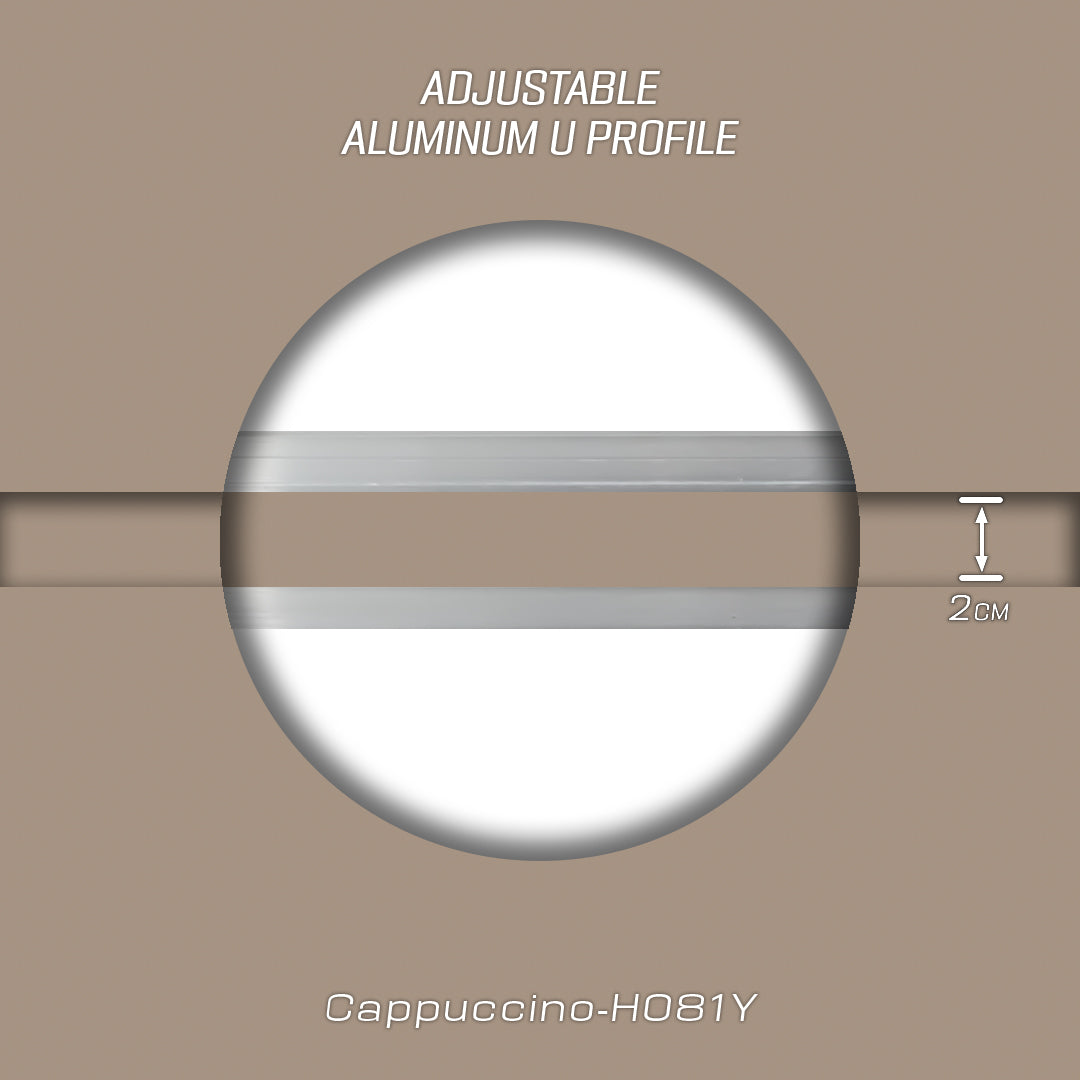 سماكة 8 مم (1.8 سم) مقطع ألومنيوم على شكل حرف U - أسود - PR0042
