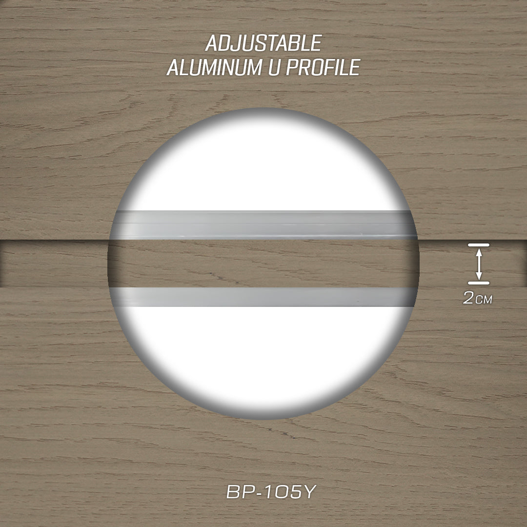 سماكة 8 مم (1.8 سم) مقطع ألومنيوم على شكل حرف U - أسود - PR0042