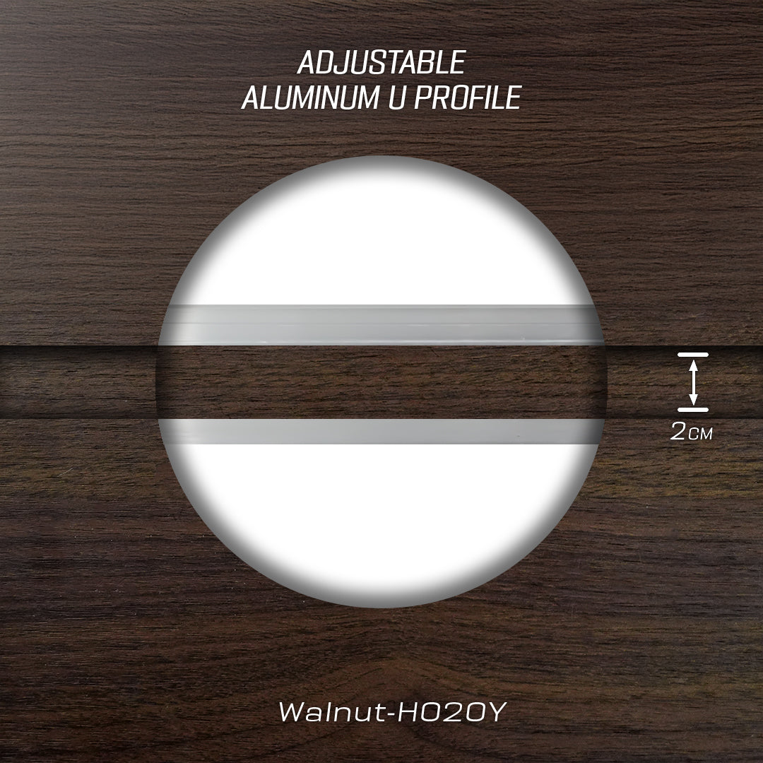 سماكة 8 مم (1.8 سم) مقطع ألومنيوم على شكل حرف U - أسود - PR0042