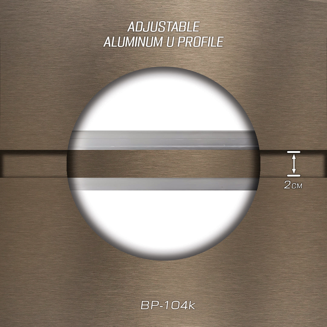 320H-ALUMINUM PROFILE- ADJUSTABLE U-PROFILE  COLOUR : Brass Brushed Metal BP-104K