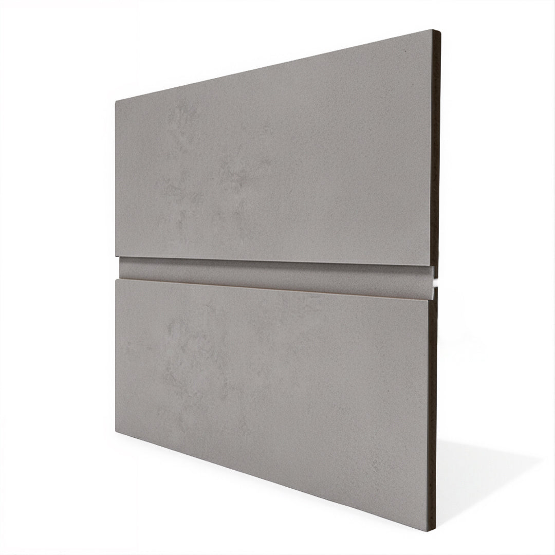 Dark cement aluminum U-profile wall panel profile, adjustable, from BEACON 320H series, suitable for modern interior wall designs.