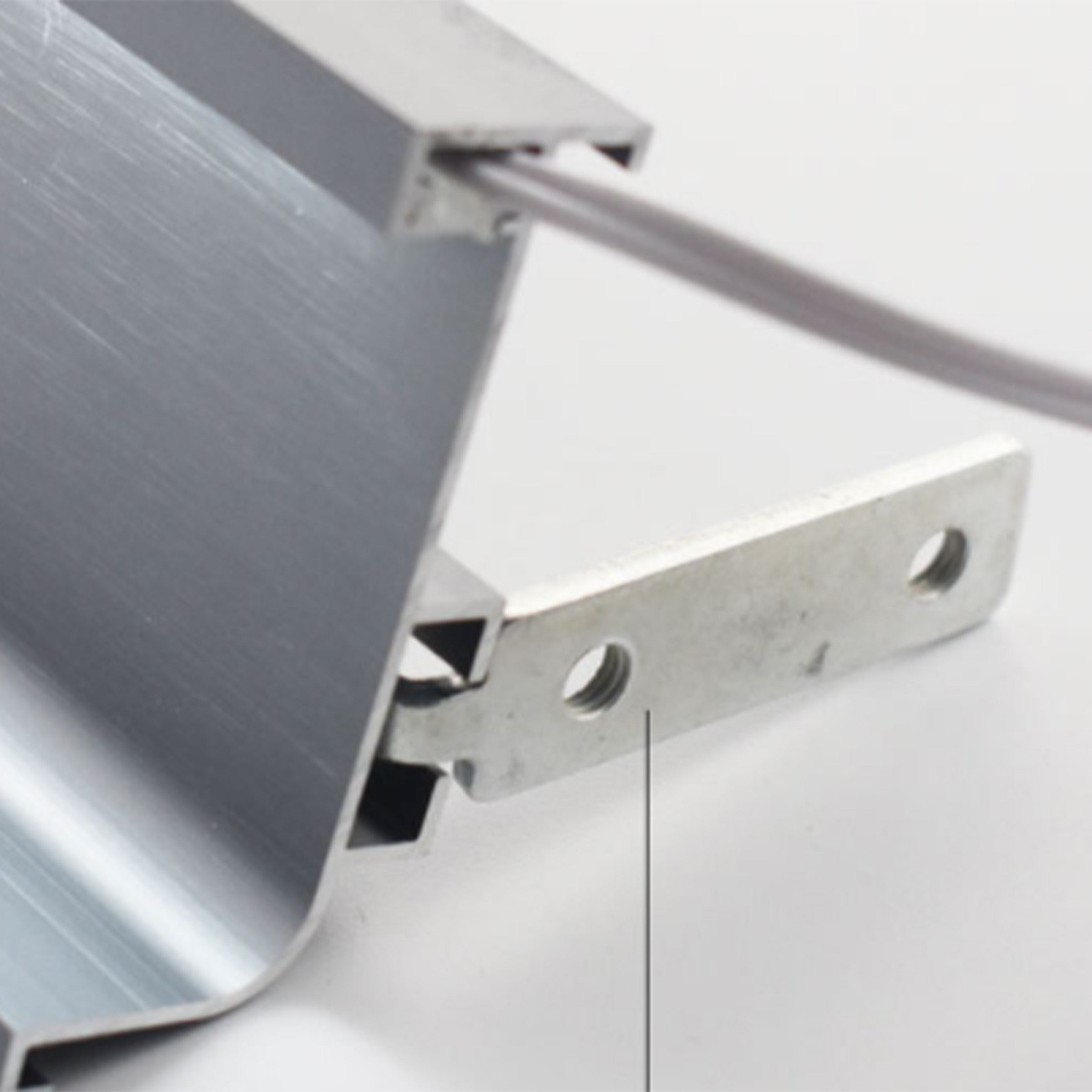 Black 330cm L-shape aluminum handle profile for wall panels, 6cm width, from BEACON, without LED light.