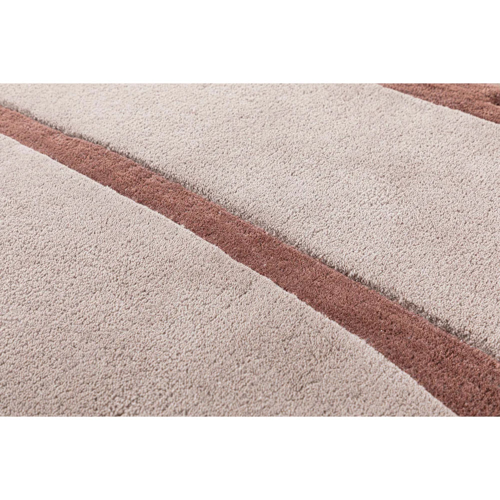 Beige and dark beige wool rug with gravity wave pattern, Javi brand, 230x160 cm, JH-22747, featuring textured design for living room decor
