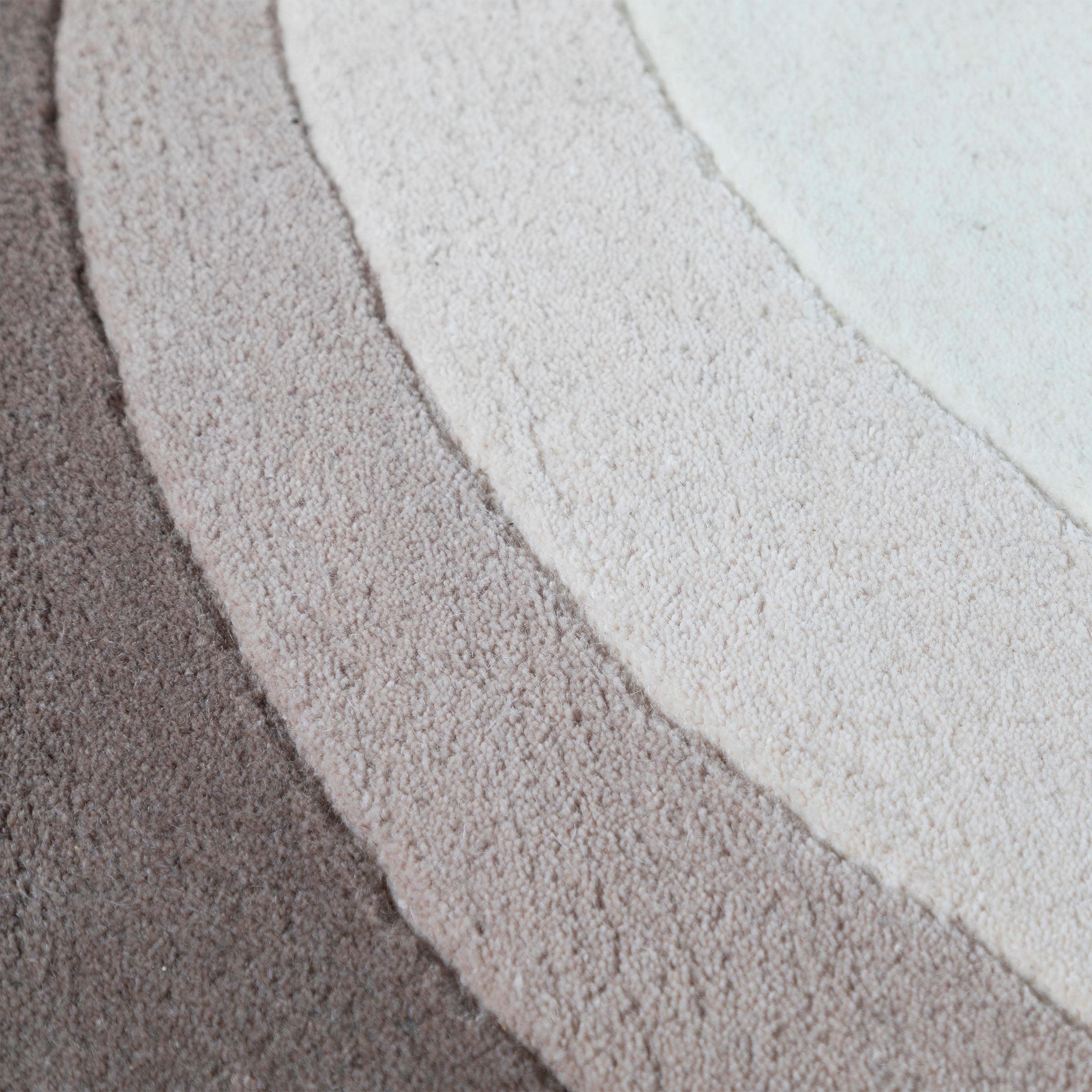 Wool beige, dark beige, and brown cobblestone path rug in 350x250 cm size by Javi, JH-22744, with textured pattern.