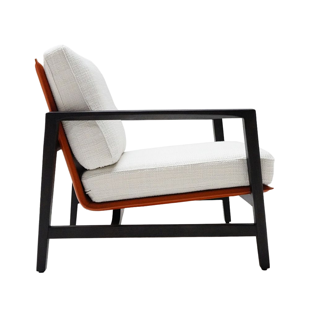 Solid Wood And Saddle Leather Armchair MLL-A106 -  Armchairs - ebarza Furniture UAE | Shop Modern Furniture in Abu Dhabi & Dubai - مفروشات ايبازرا في الامارات | تسوق اثاث عصري وديكورات مميزة في دبي وابوظبي