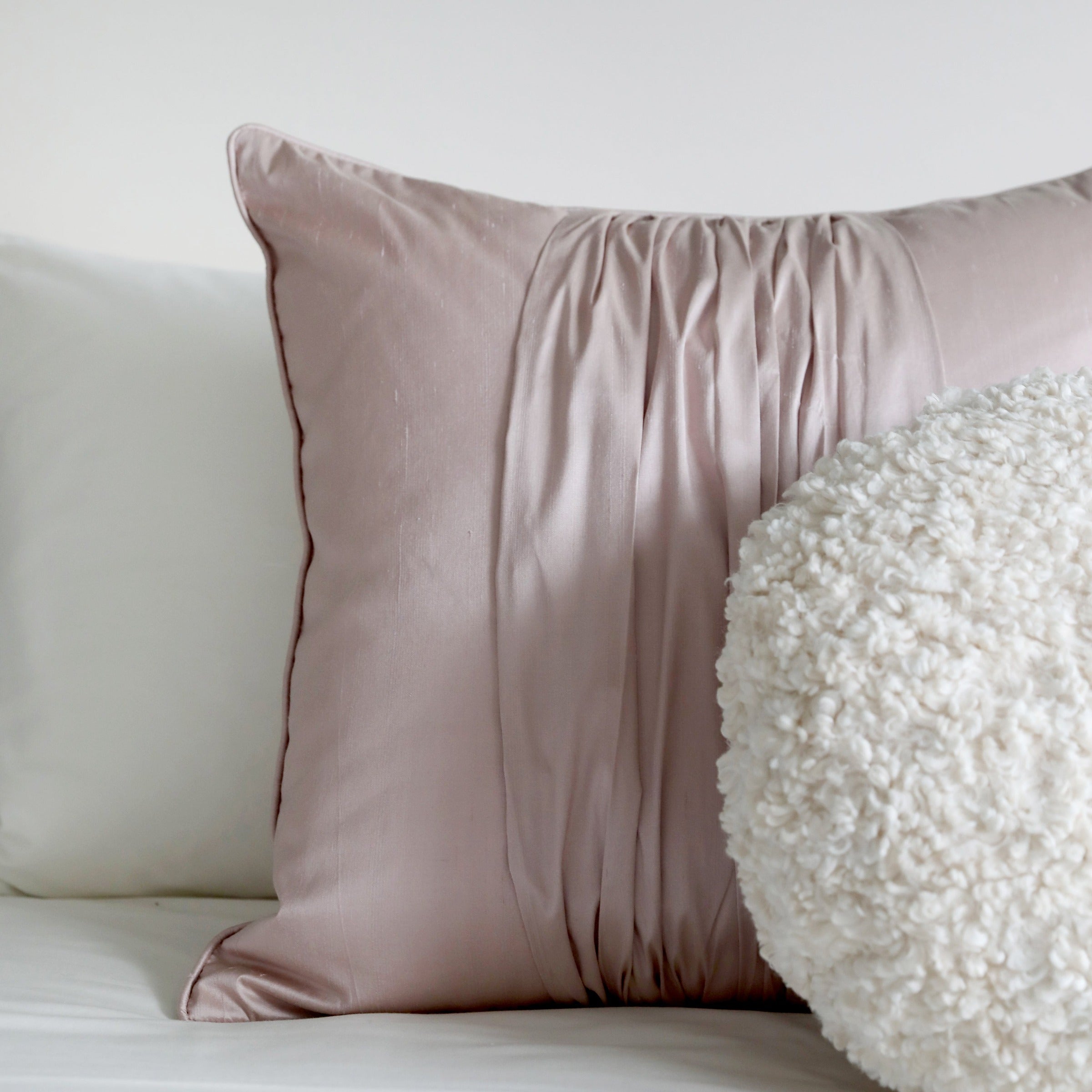 BEACON Hiago silk cushion in 45x45 inches with elegant design, perfect for adding style to sofas and beds.