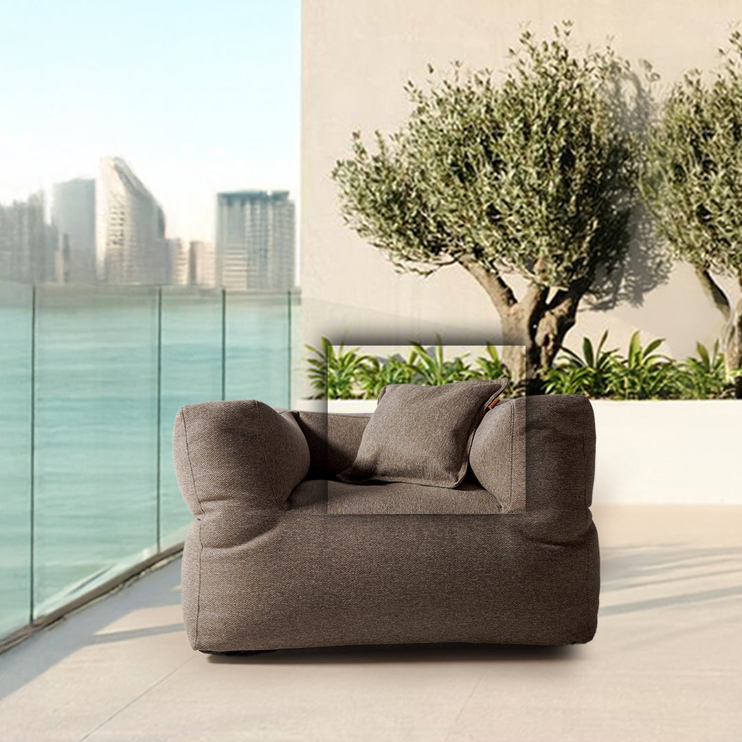 Brown 45x45 cushion pillow with zipper, Concha182 design by BEACON, perfect for home decor and comfortable seating.