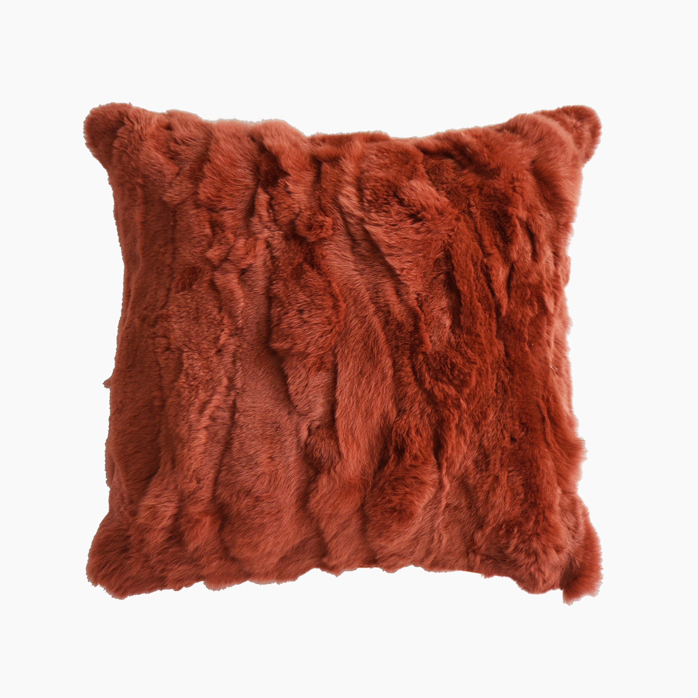 BEACON SKJG Odom Rex rabbit hair cushion, 45x45cm, soft plush cushion for sofa or bed decor.