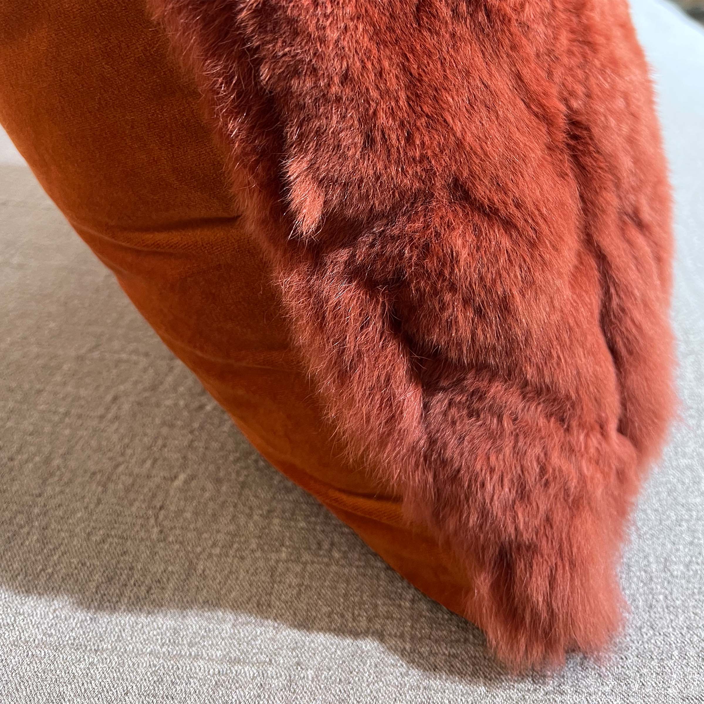 BEACON SKJG Odom Rex Rabbit Hair Cushion, 45x45 cm, soft plush cushion with luxurious rabbit hair texture.