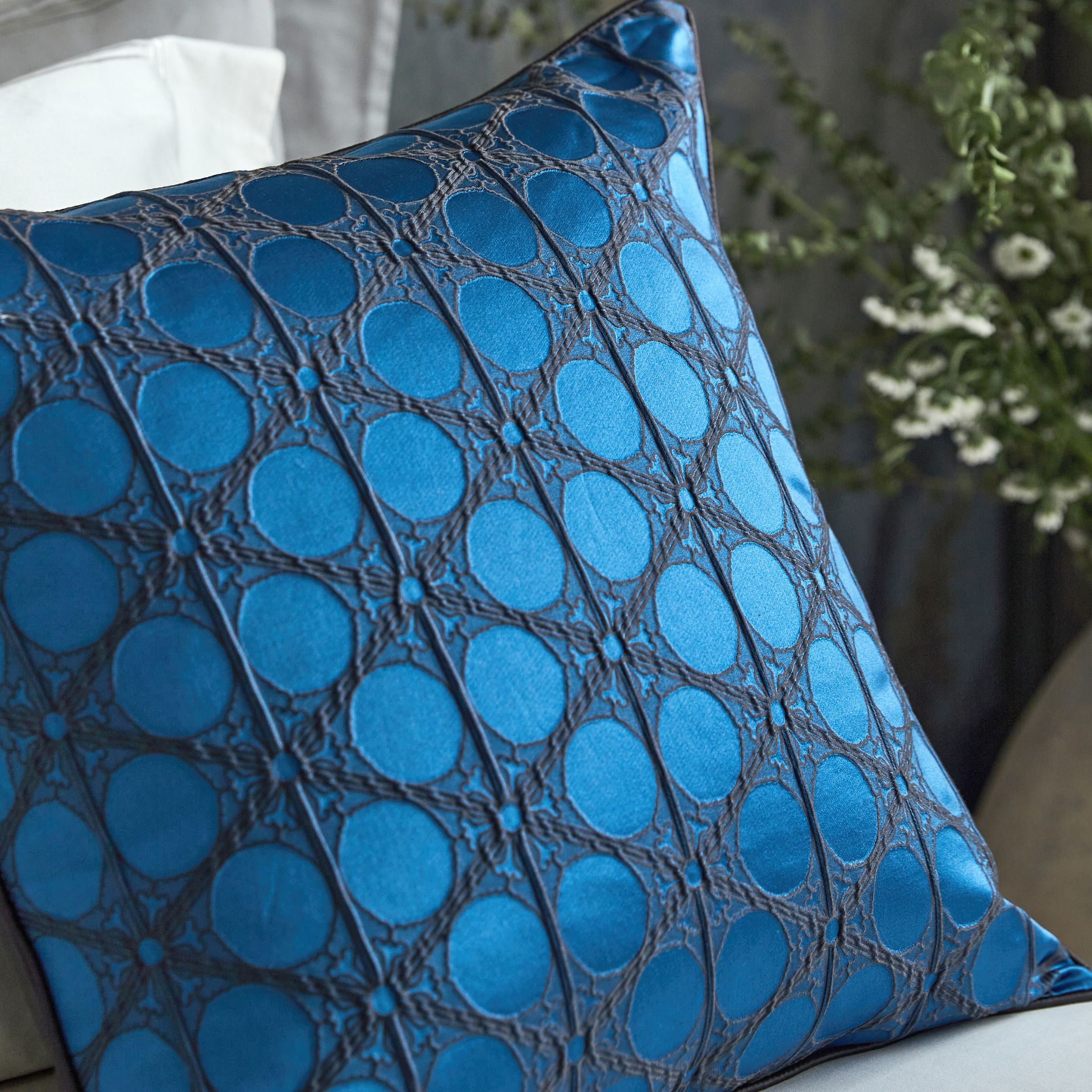BEACON Zereda Jacquard Cushion 45x45 cm with intricate woven pattern, stylish home decor cushion for sofas and beds.