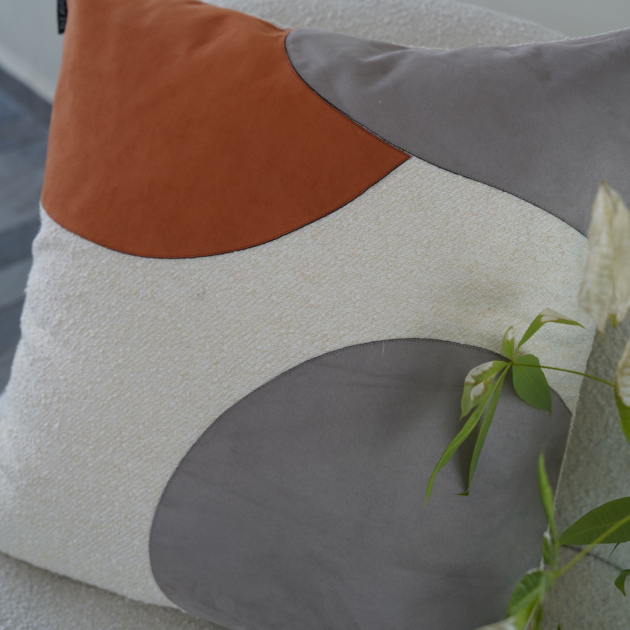 Ebarza Maka patchwork cushion, 45x45cm, decorative fabric with colorful patchwork design, from BEACON (CHDG) ECC131 collection.