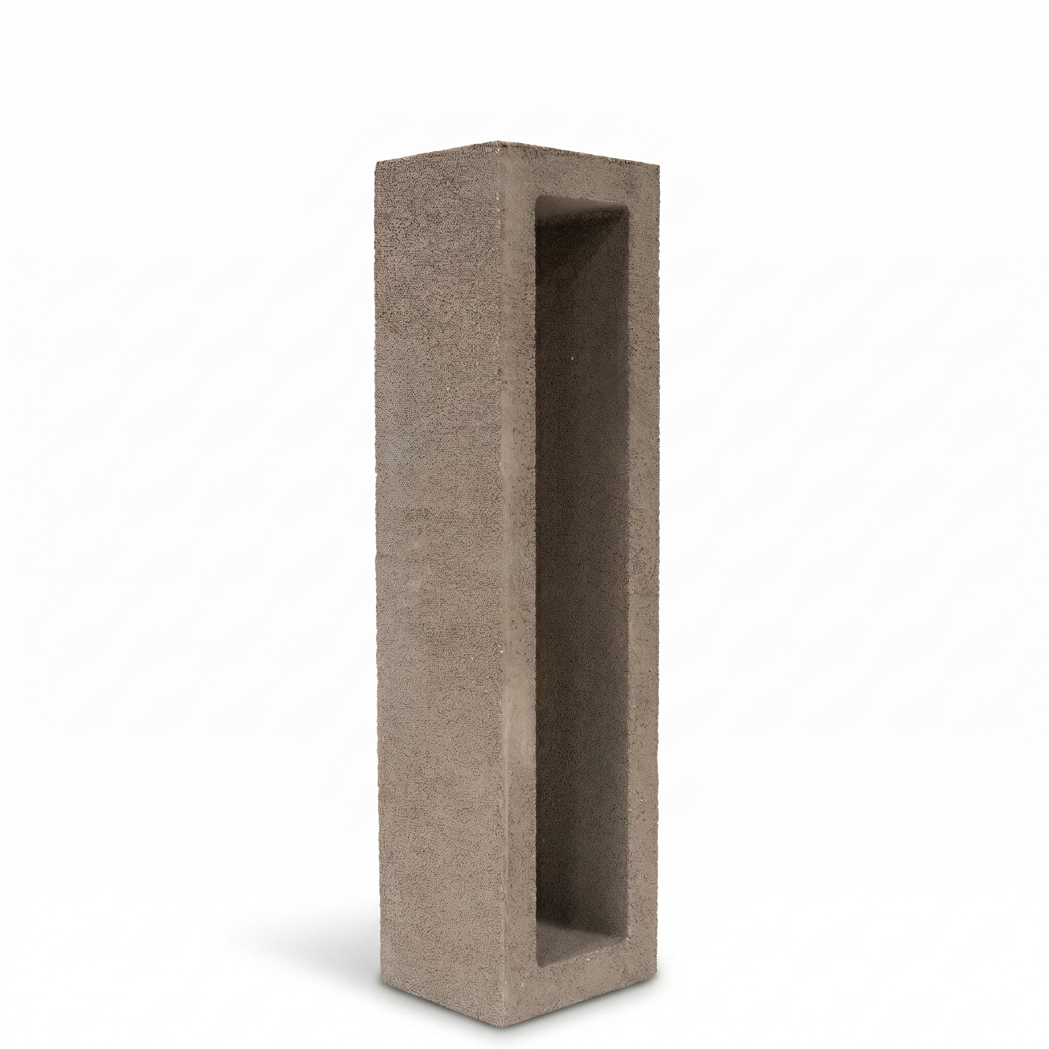 Dark beige lightweight foam ceramic wall panel in hollow rectangular shape, 45x12x10 cm, by BEACON.