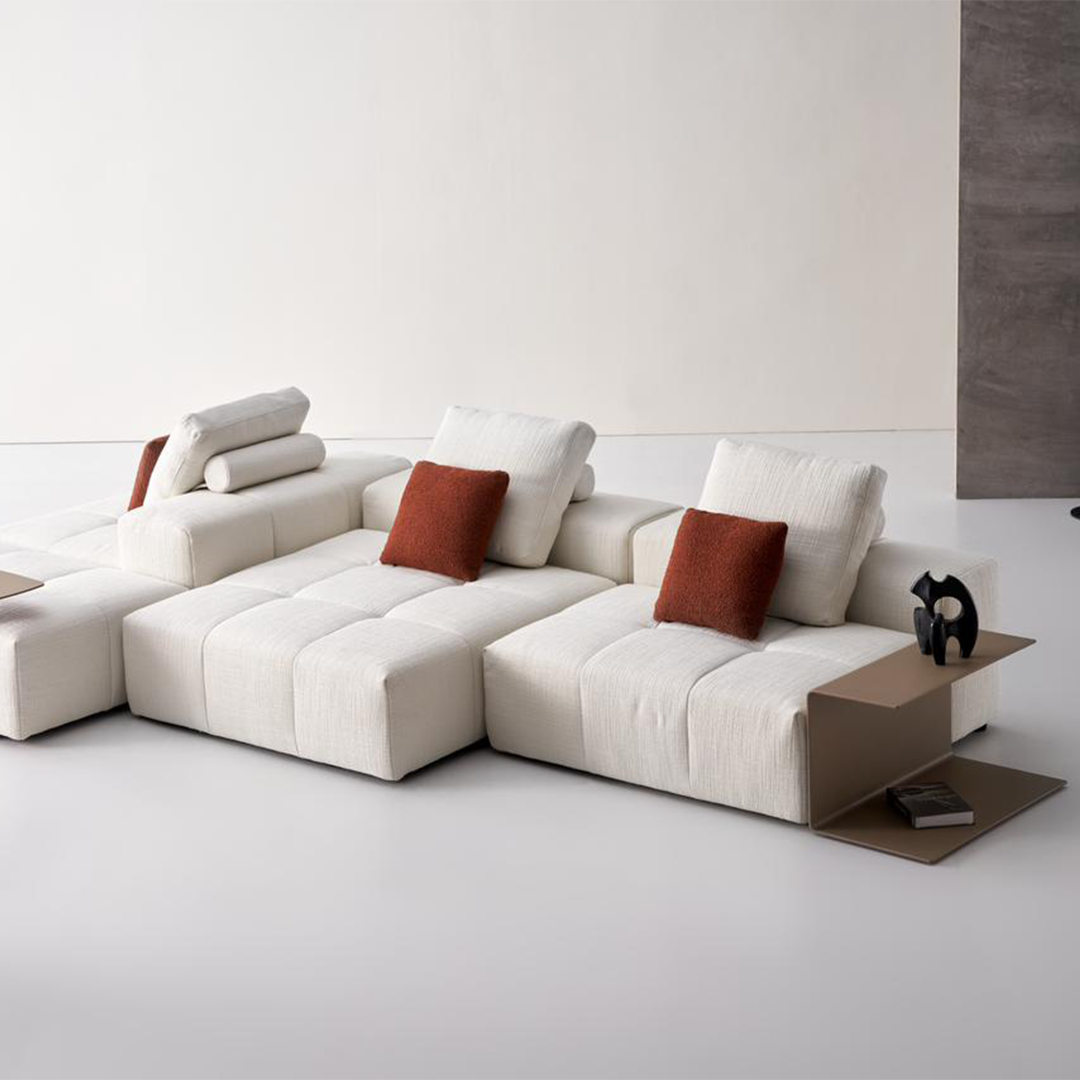 BEACON 45x45 CM puzzle modular cushion for sofas, soft fabric cover, versatile design for comfortable seating arrangement.