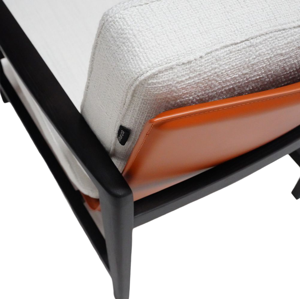 Solid Wood And Saddle Leather Armchair MLL-A106 -  Armchairs - ebarza Furniture UAE | Shop Modern Furniture in Abu Dhabi & Dubai - مفروشات ايبازرا في الامارات | تسوق اثاث عصري وديكورات مميزة في دبي وابوظبي