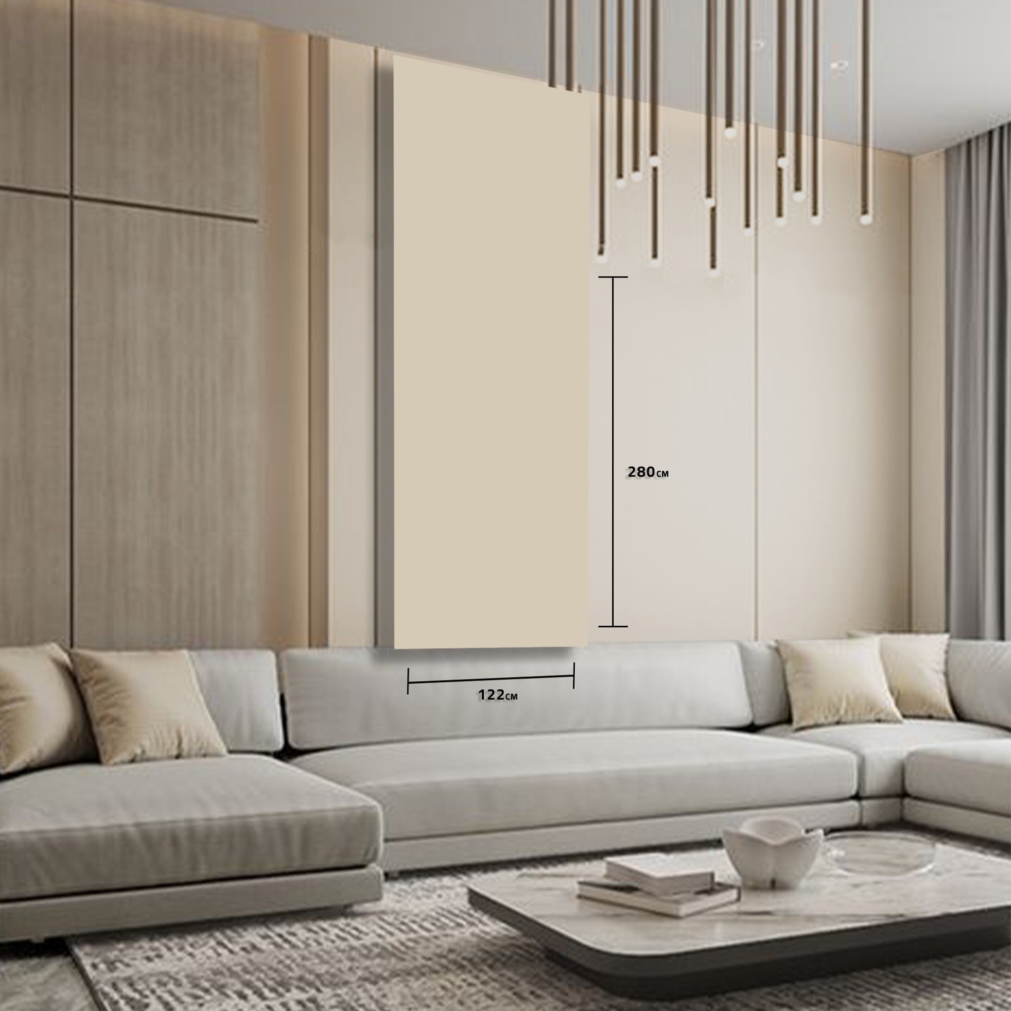 PET MDF Wall Panel (122x280x1.8cm, E2, PROTECTIVE  FILM)  WQ63127M (Light Gray) -  Wall Panels | لوحة PET MDF (122 × 280 × 1.8 سم، E2، طبقة حماية) - ebarza Furniture UAE | Shop Modern Furniture in Abu Dhabi & Dubai - مفروشات ايبازرا في الامارات | تسوق اثاث عصري وديكورات مميزة في دبي وابوظبي