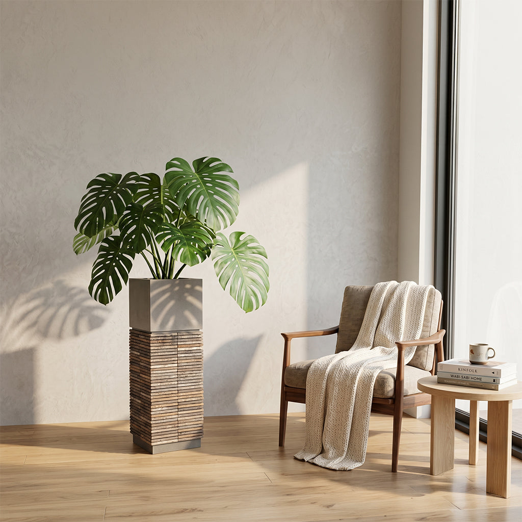 BEACON 304ss custom square planter box DBM02001 made of stainless steel with a sleek, modern design for outdoor gardening.