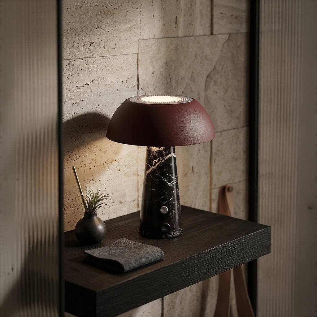 Beacon Solis Table Lamp with sleek modern design, ideal for desks and tables, featuring a stylish black finish and adjustable arm.