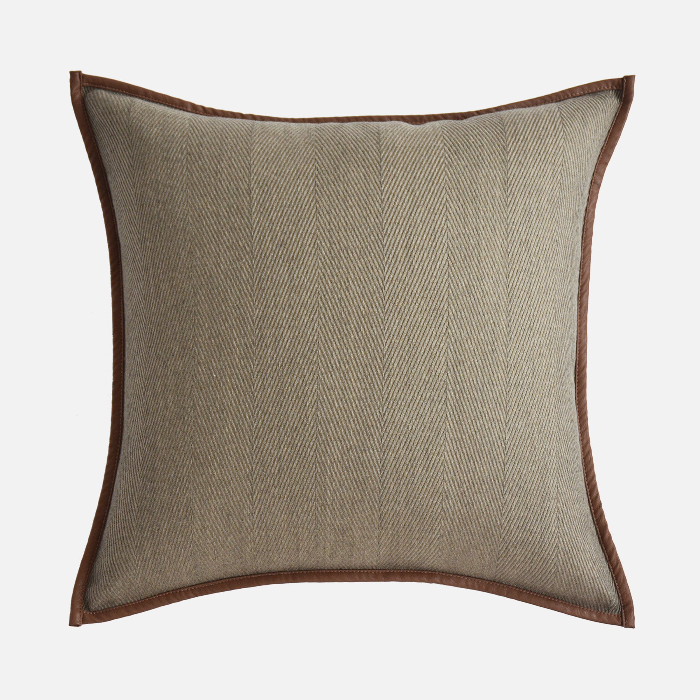 Beige Nelson wool blend cushion by BEACON, 60x60 cm, soft fabric with textured design, perfect for living room or sofa decor.