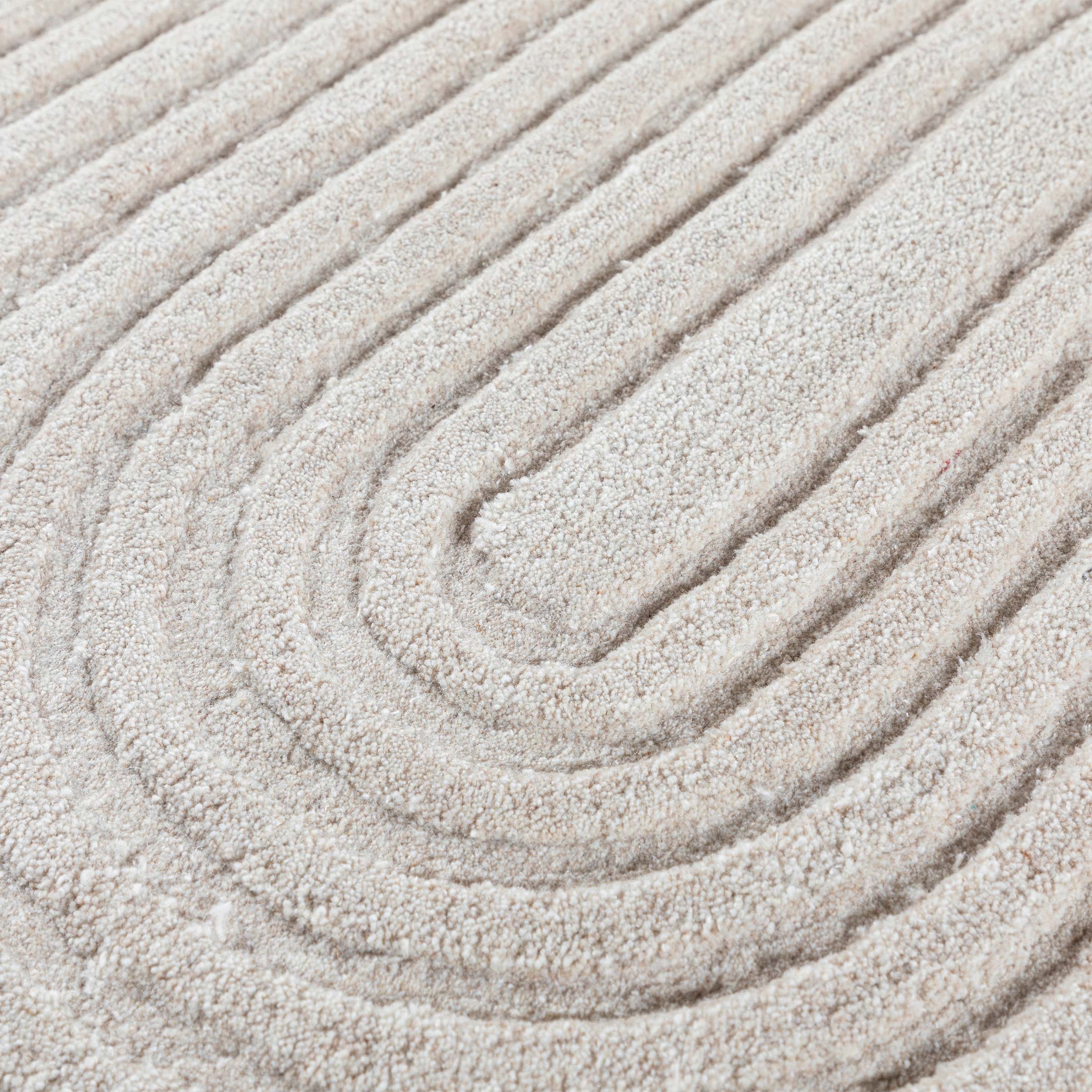 600x400 cm beige wool rug with eclipsed pearl pattern from Javi, model JH-22749, showcasing soft texture and elegant design.