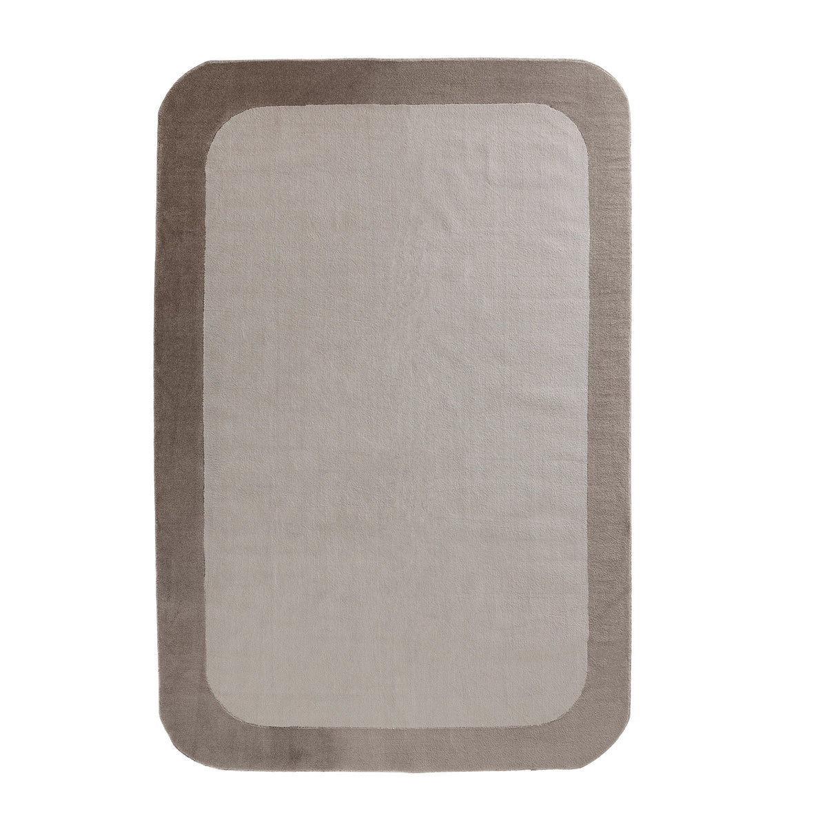 COOL HALI FRAME-01 handmade rounded corner rug, 600x400 cm, beige geometric border design