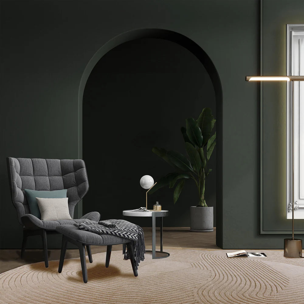 Large 600x450 cm Wool Grey Echoes Rug by Javi, featuring a soft textured design for contemporary home decor.
