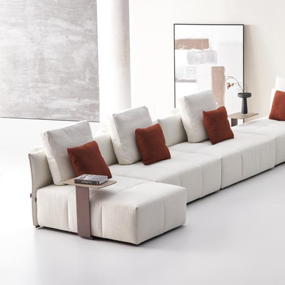 Large 60x53 cm modular cushion for sofa from BEACON, designed for customizable comfort and style in living room furniture.
