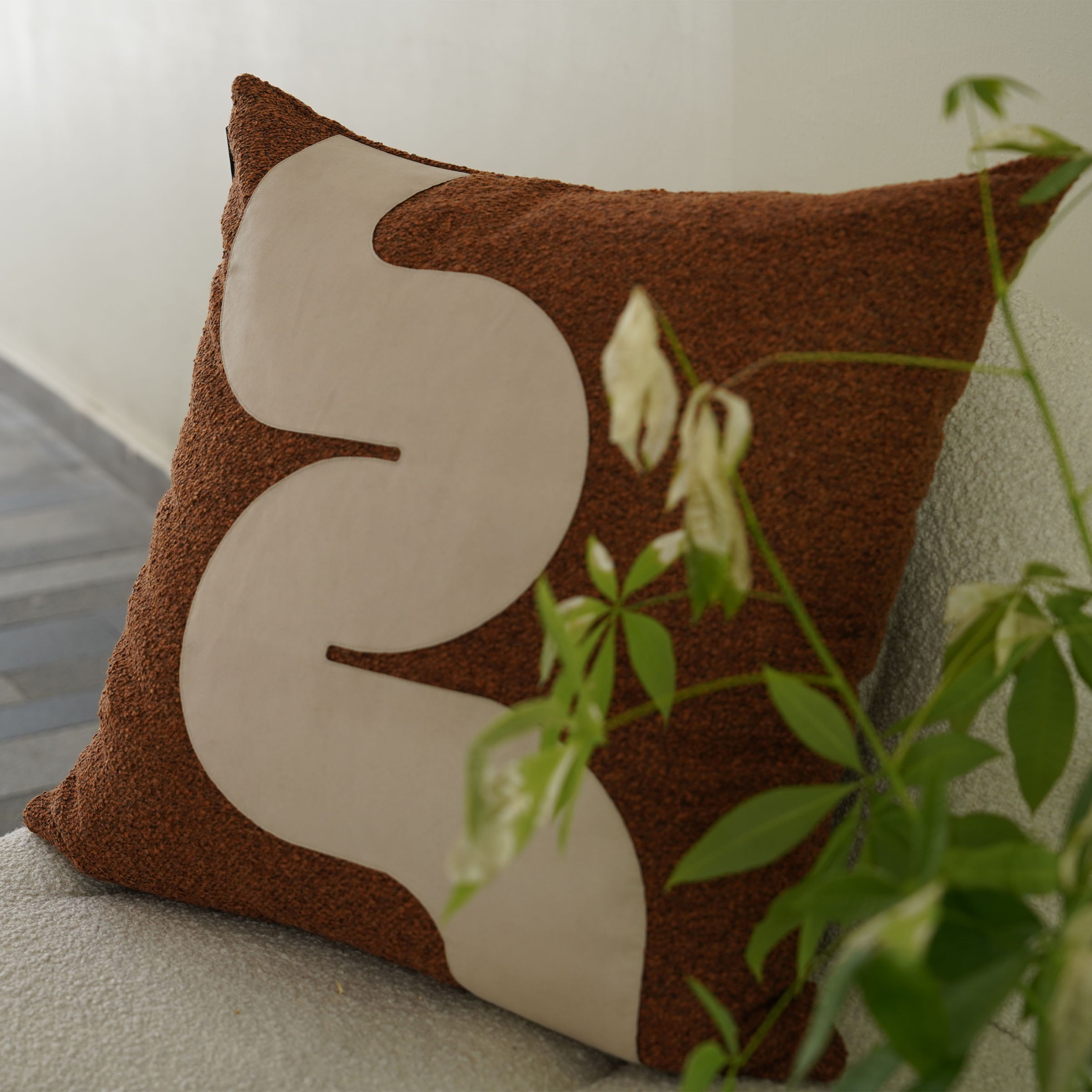 Ebarza Amman patchwork cushion in 60x60cm with colorful geometric design, from BEACON brand.