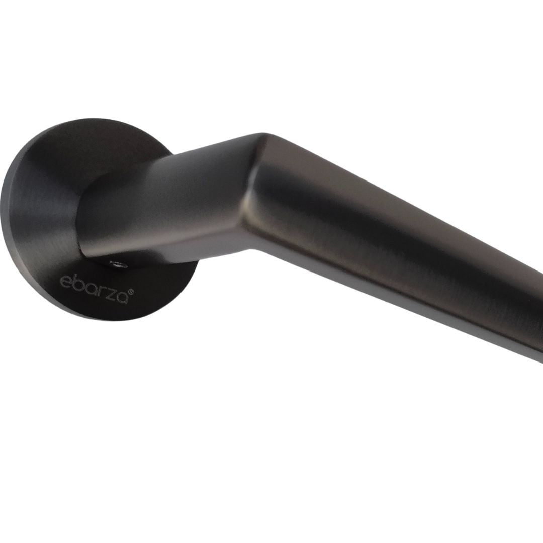 BEACON Calma single towel bar hook in polished metal, mounted on a bathroom wall, for hanging towels.