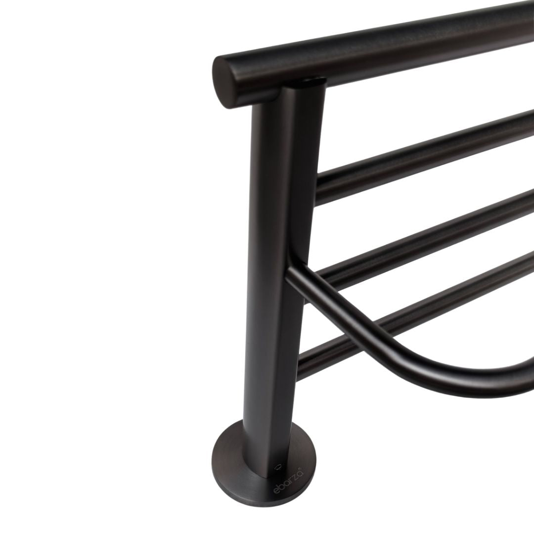 BEACON Velar Towel Rack with hooks, modern chrome finish, wall-mounted design, durable stainless steel, ideal for bathroom organization.