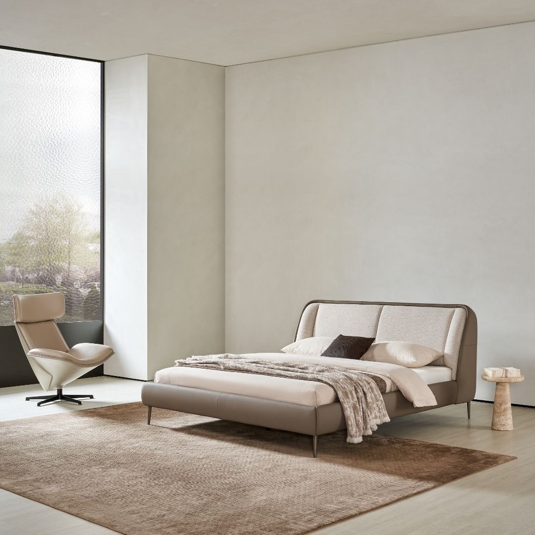 Beacon Rune King Size Bedstead in dark wood finish, showcasing its sturdy frame and elegant design for a modern bedroom.
