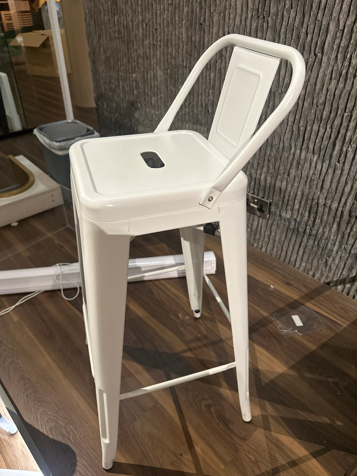 AS IS - Bar Stool Mc-012P-White