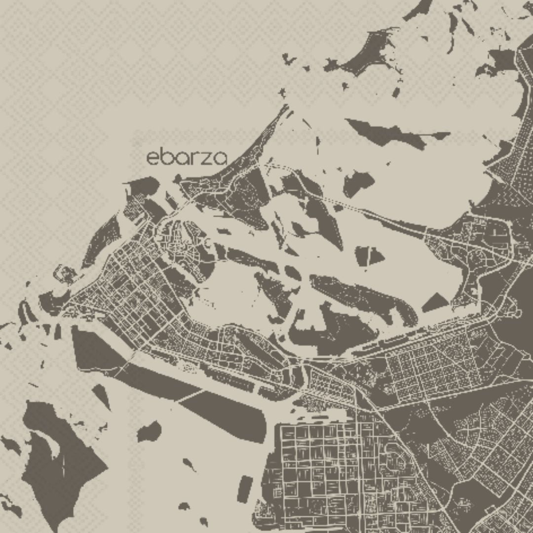 Abu Dhabi map printed paper napkin by DNFDG-22353, featuring detailed city map design on white paper napkin.