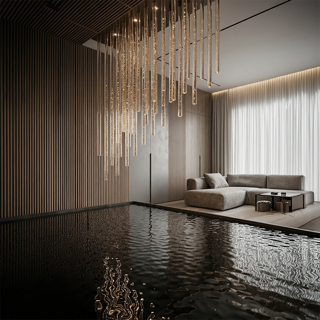 Acrylic Bubble Rod door handle by BEACON, featuring clear acrylic with bubble design for modern interior doors.