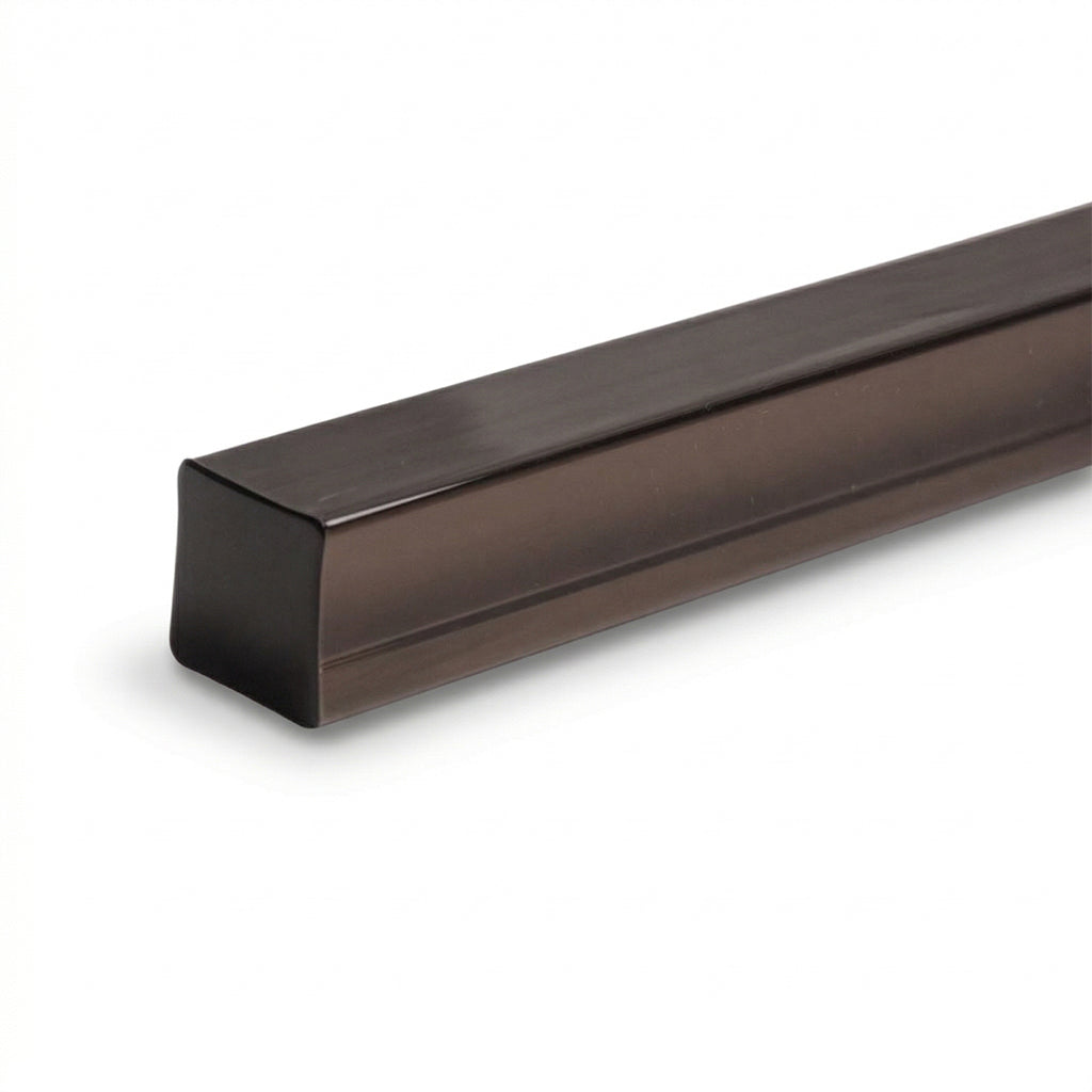 Acrylic square door handle rod in clear finish, designed for modern door hardware by BEACON, model SWH20GPMMA.