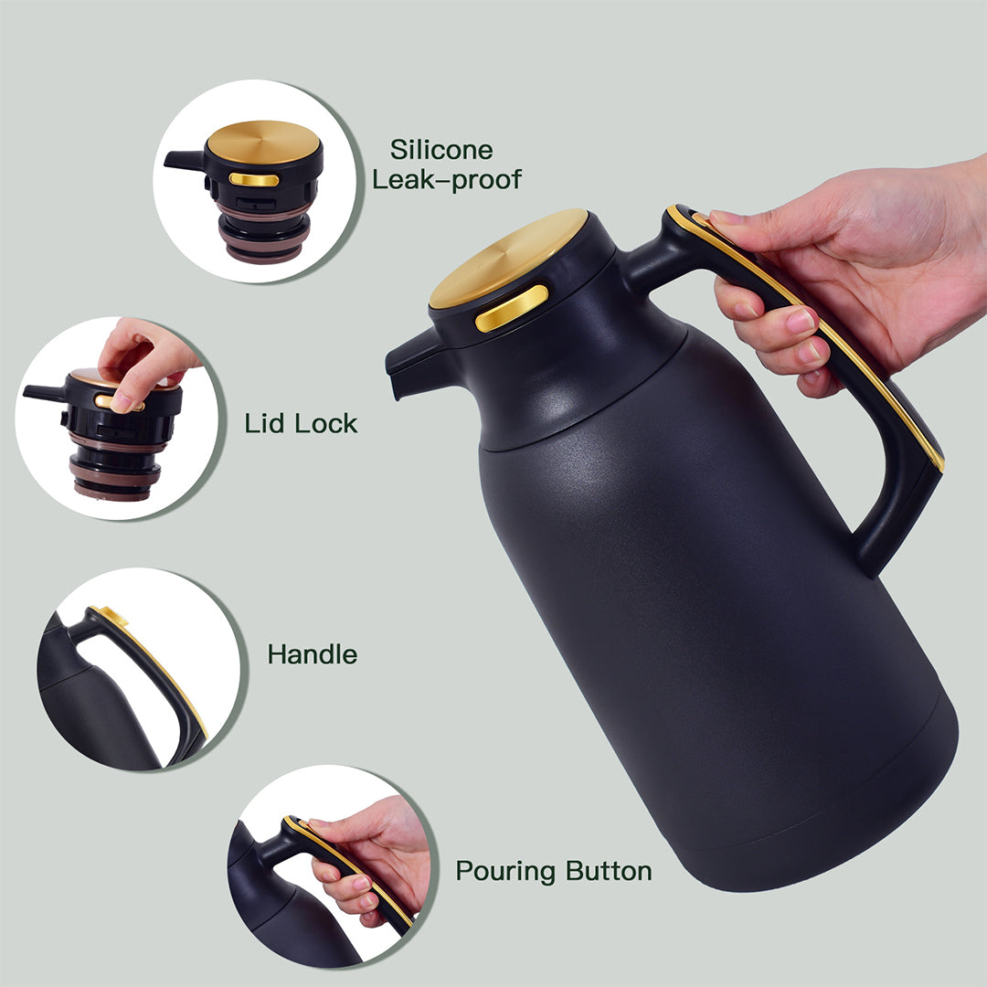 Pre-order 15 Days Delivery Alpo Thermal Coffee Carafe 2L ALP002PC68BKG - Black -  Drinkware - ebarza Furniture UAE | Shop Modern Furniture in Abu Dhabi & Dubai - مفروشات ايبازرا في الامارات | تسوق اثاث عصري وديكورات مميزة في دبي وابوظبي